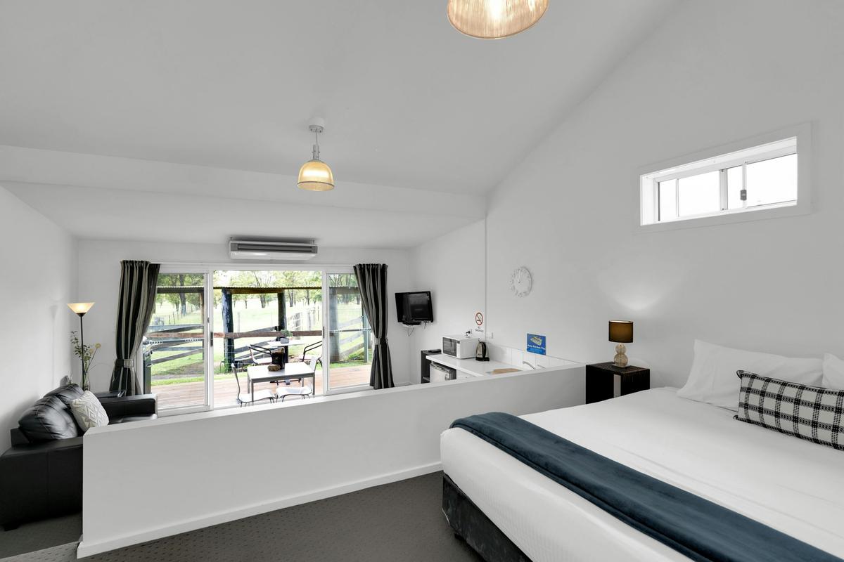 View out to Alpaca paddocks from cottage