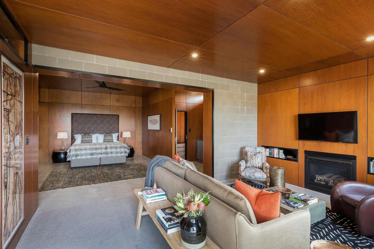 Living area with gas fireplace