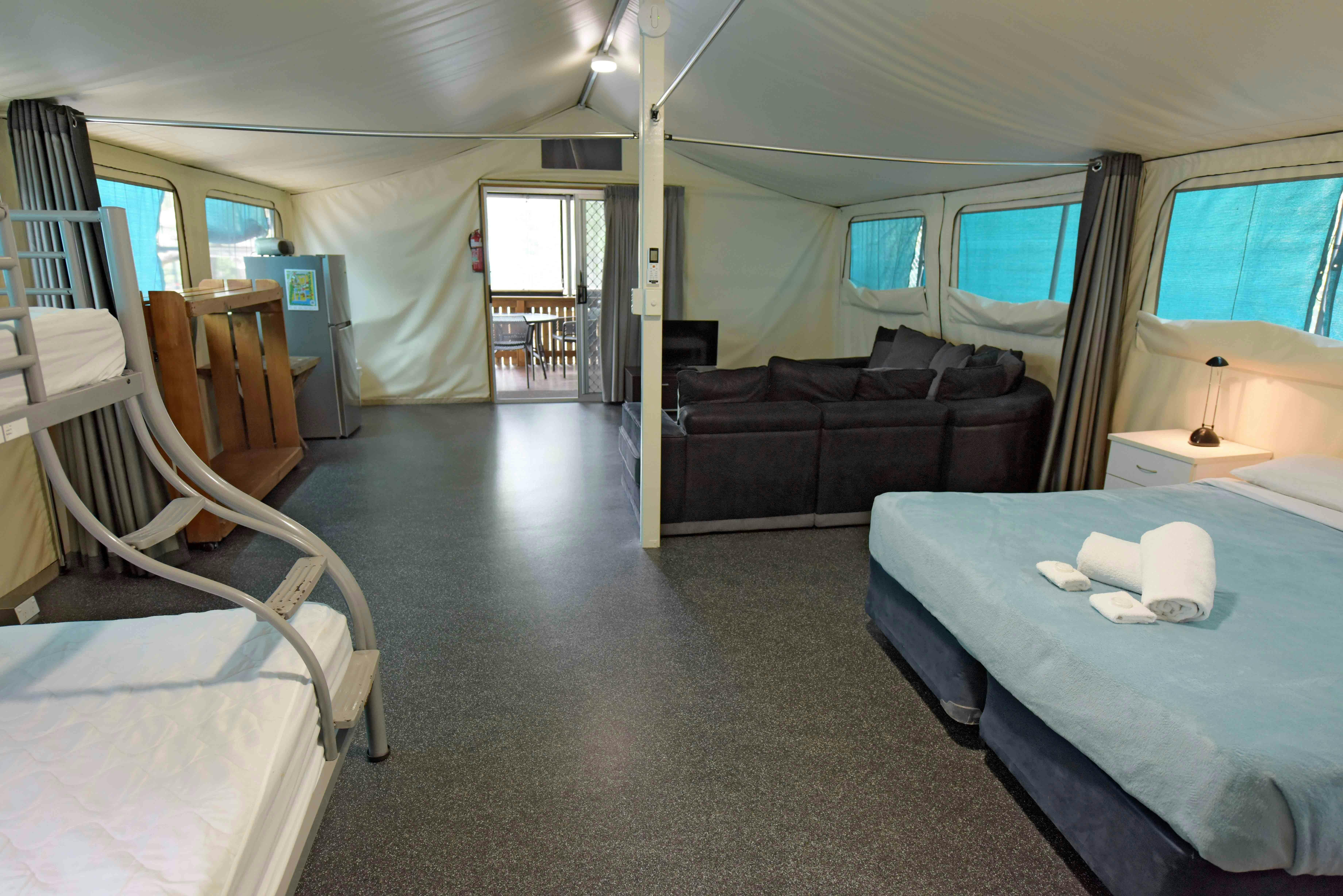 Inside safari tent
