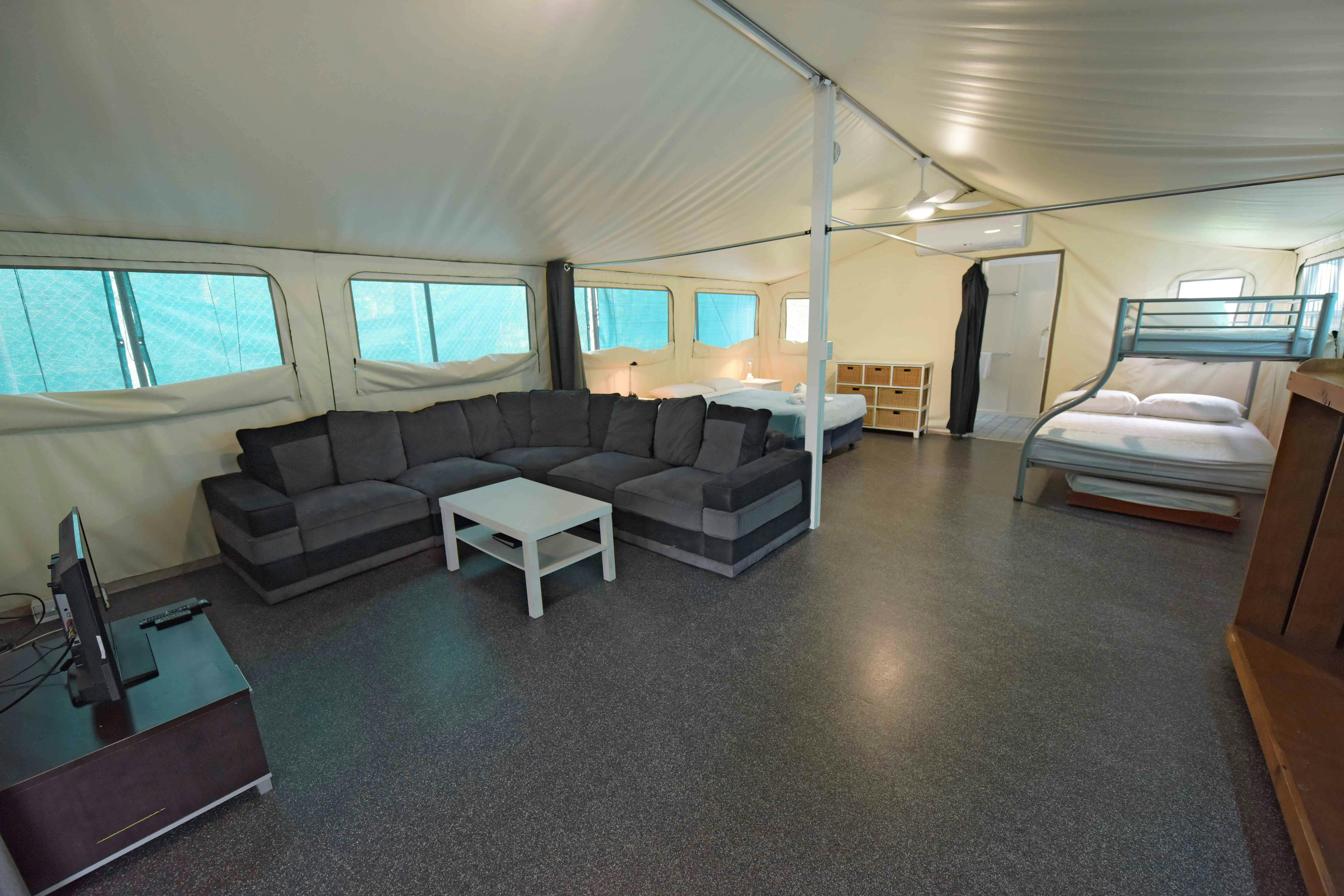 Inside safari tent