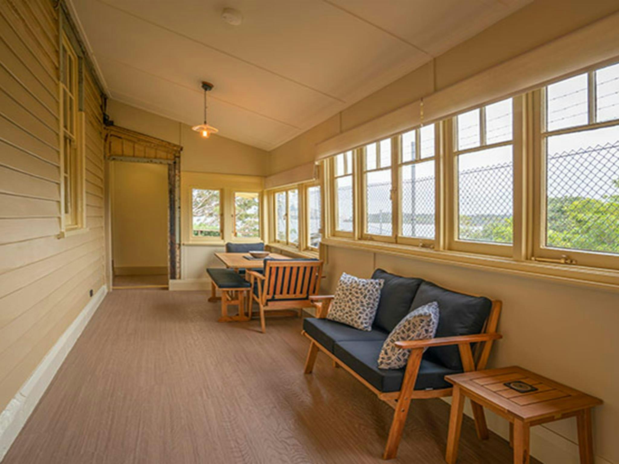 Dining area inside Steele Point Cottage. Photo: John Spencer/OEH