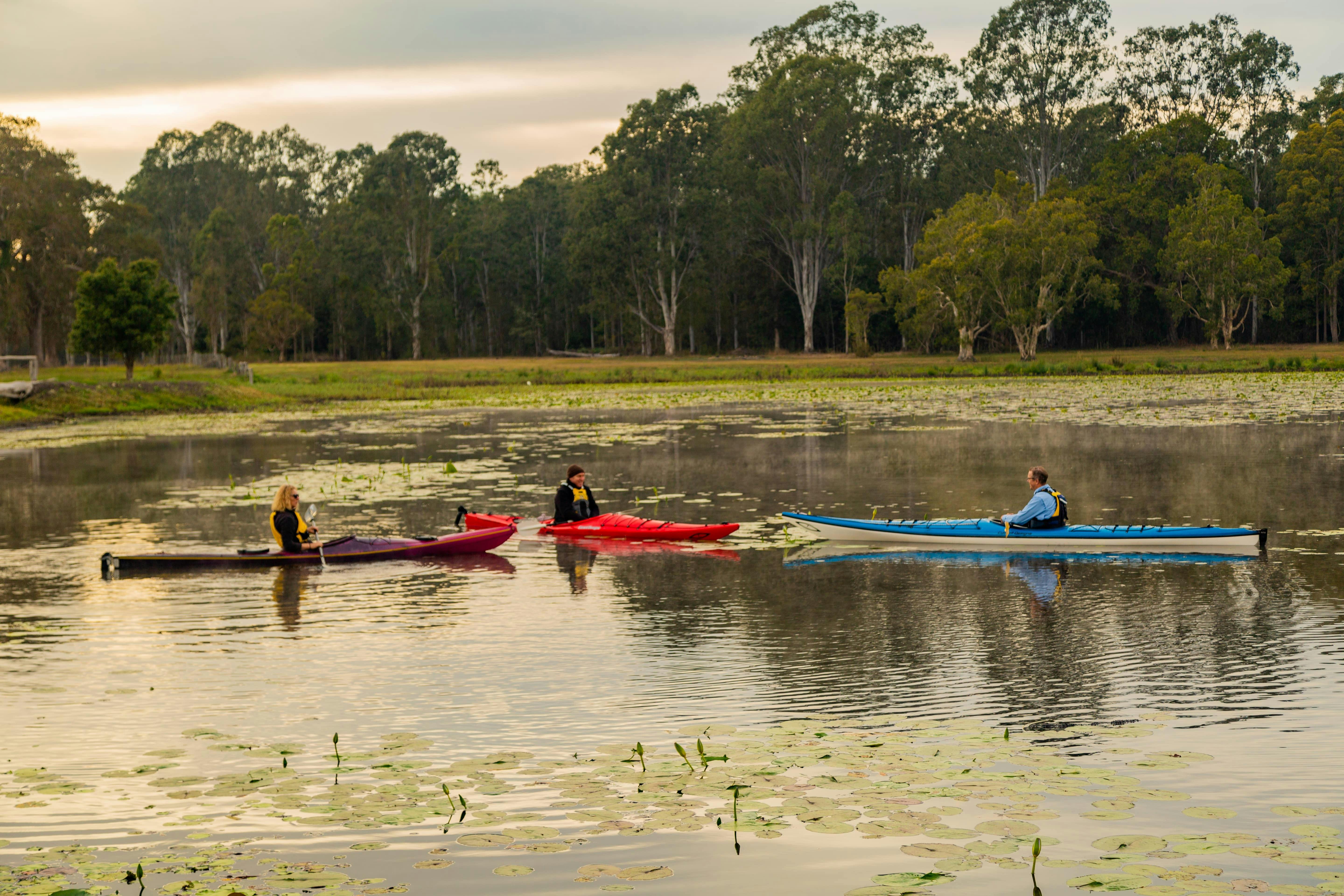 kayakers in the lagoon