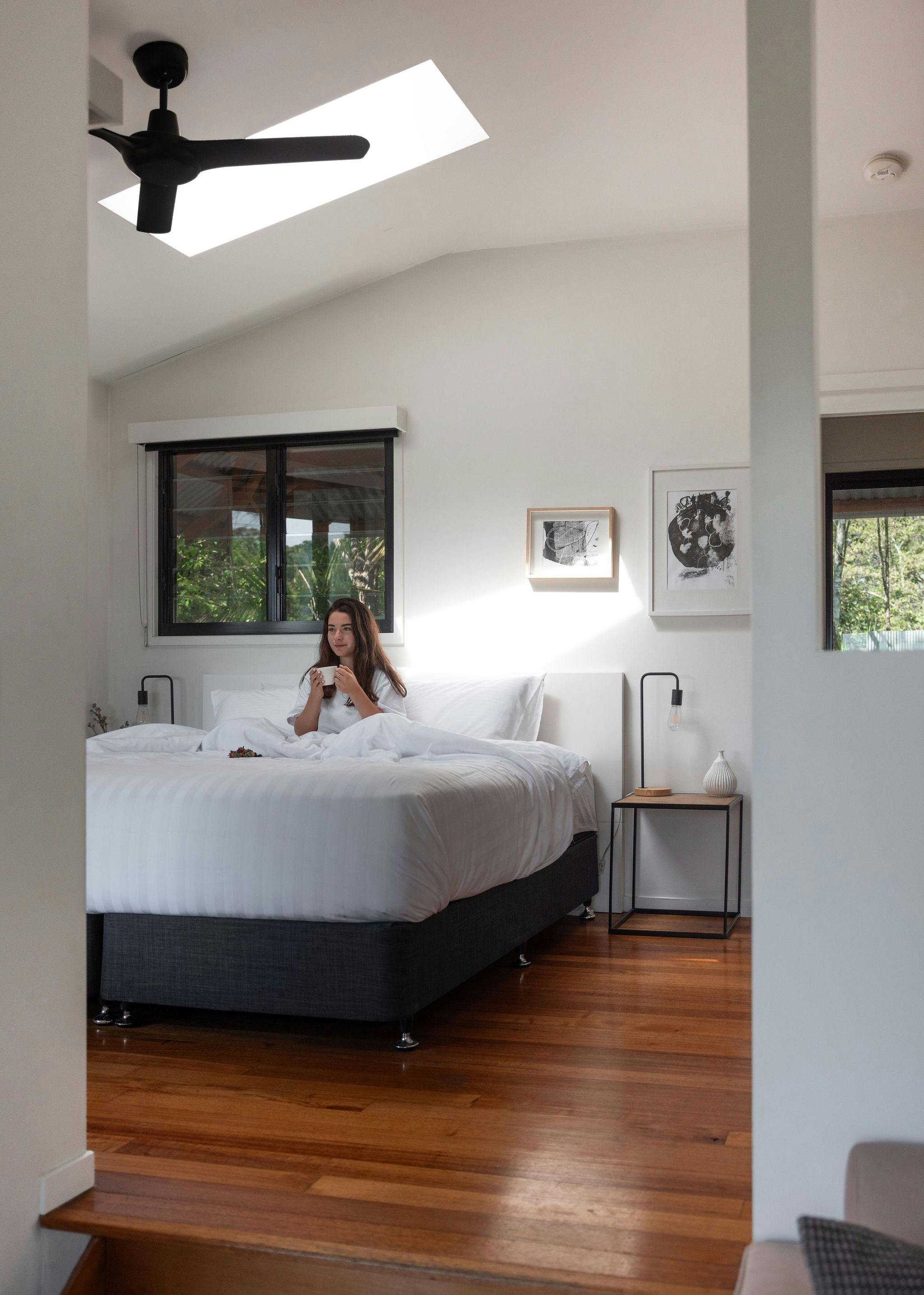 Enjoy luxury and comfort in the King size bed at Tallaringa Views