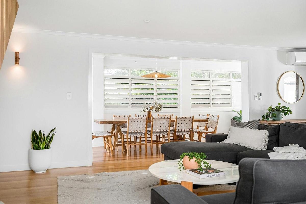Shutters at Byron - Byron Bay - Living Room flow to Dining Area