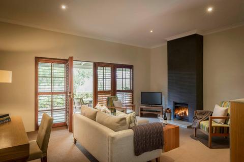 Living area with fireplace