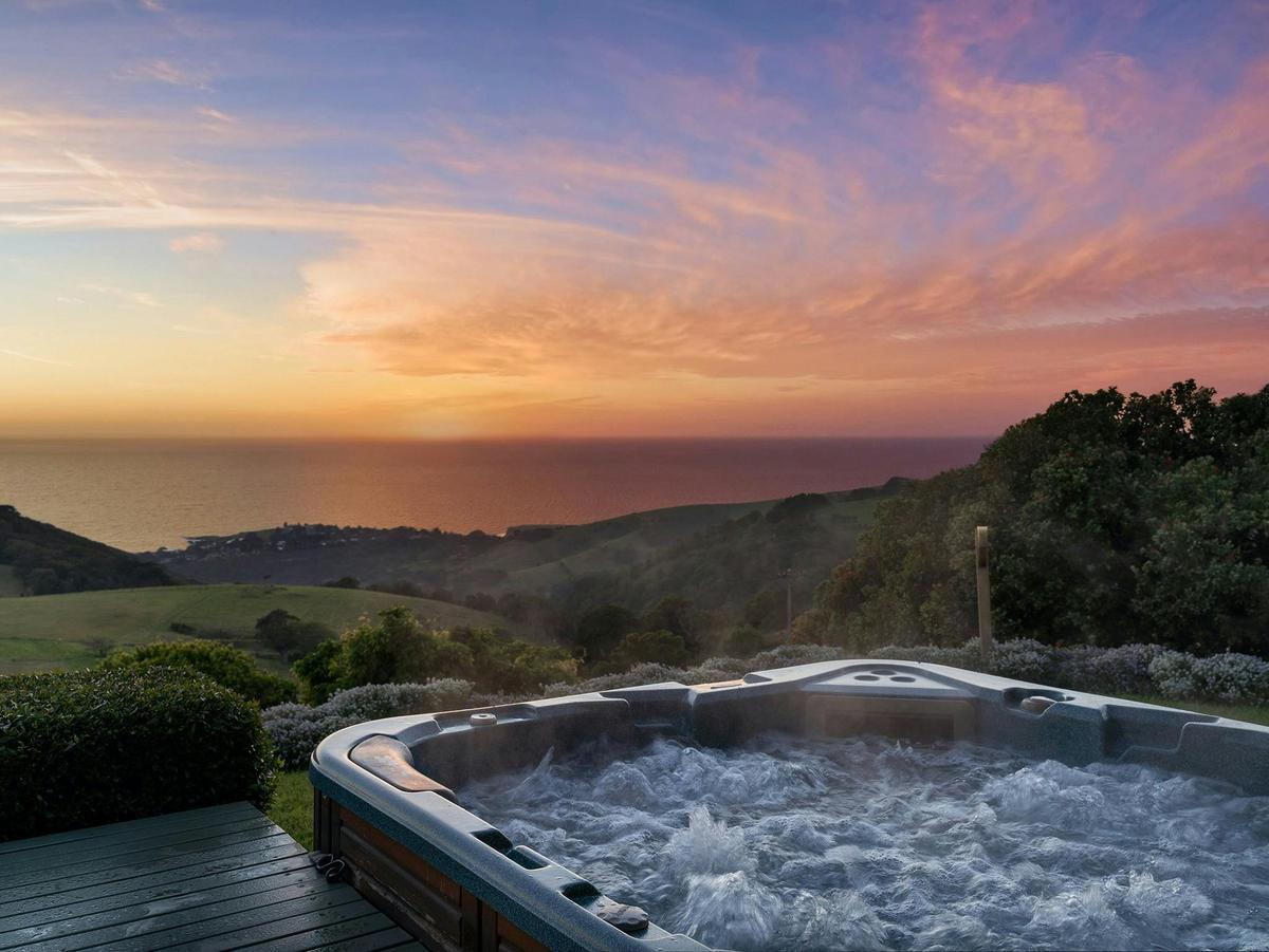 Spa at sunrise with ocean views