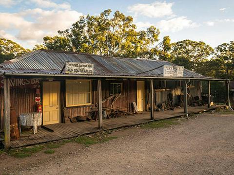 External view of The Bank Room in Yerranderie Private Town, Yerranderie Regional Park. Photo: John