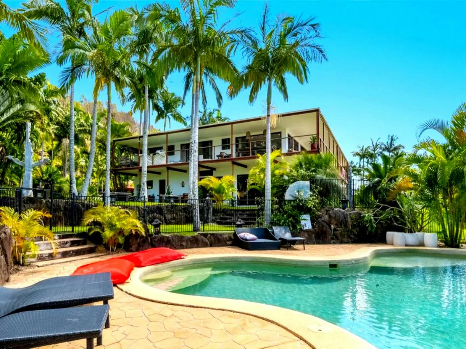 resort style solar heated swimming pool and spa