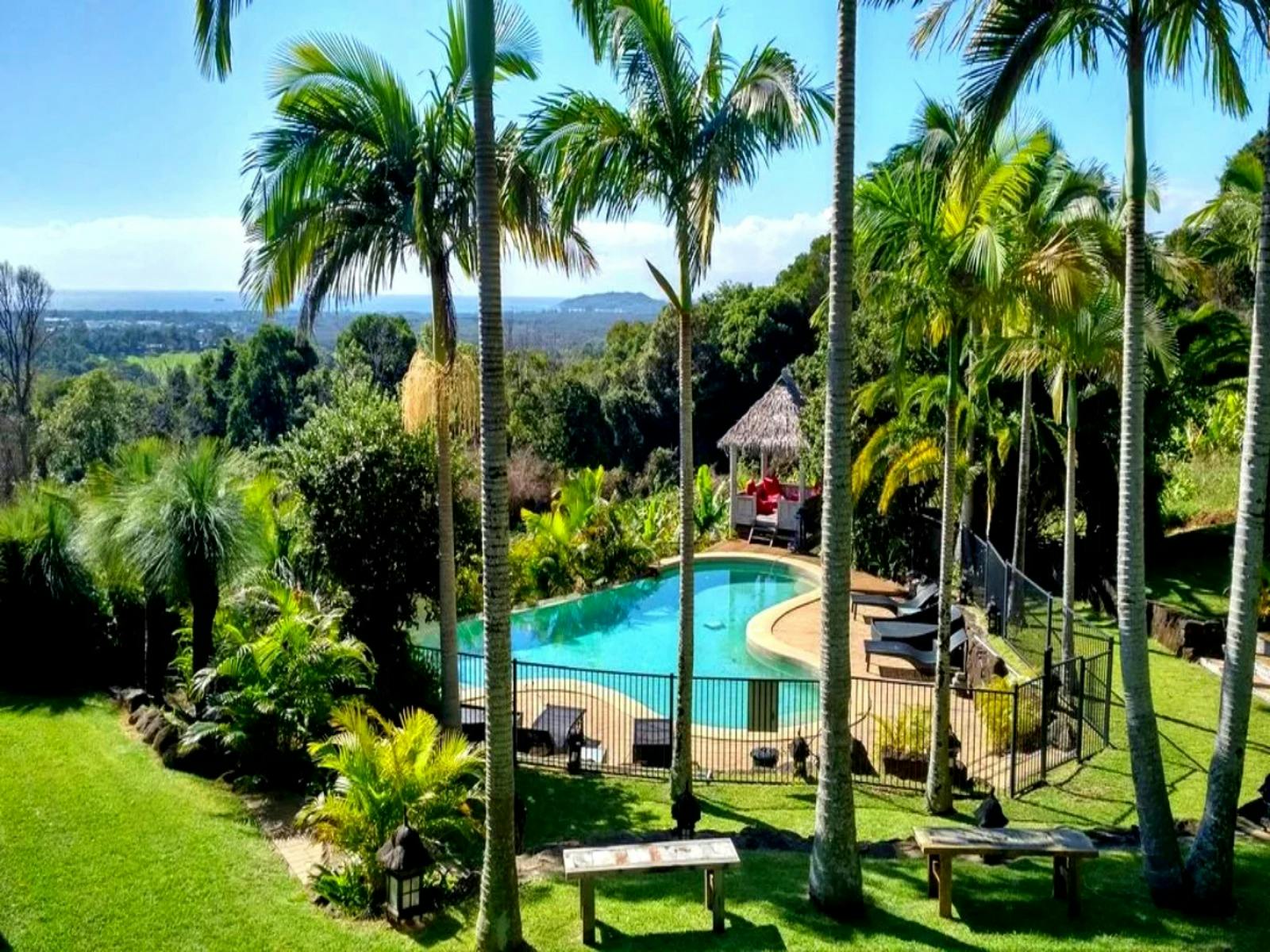 countryside villa nestled among towering trees