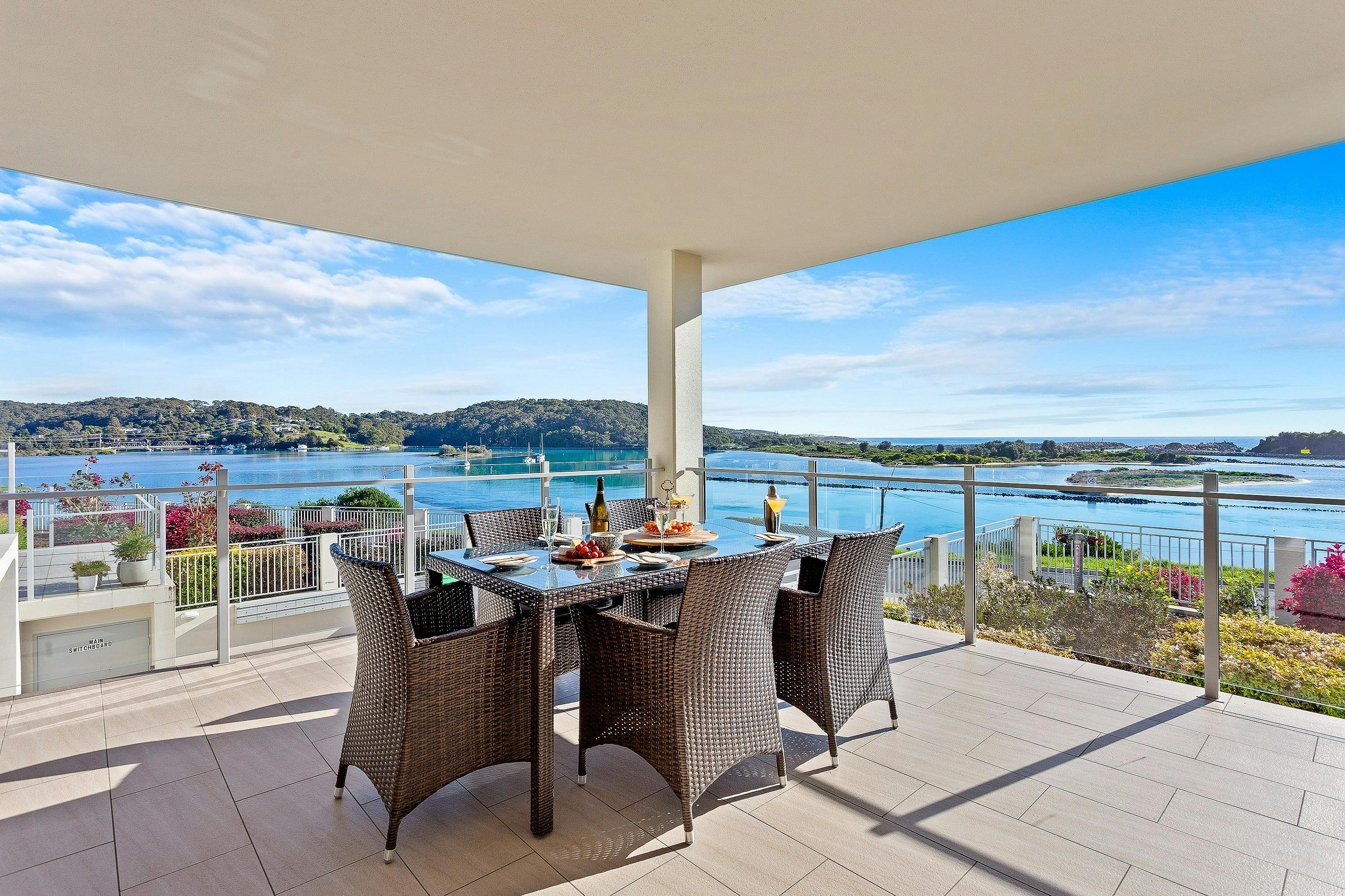 Large terrace overlooking the Wagonga Inlet