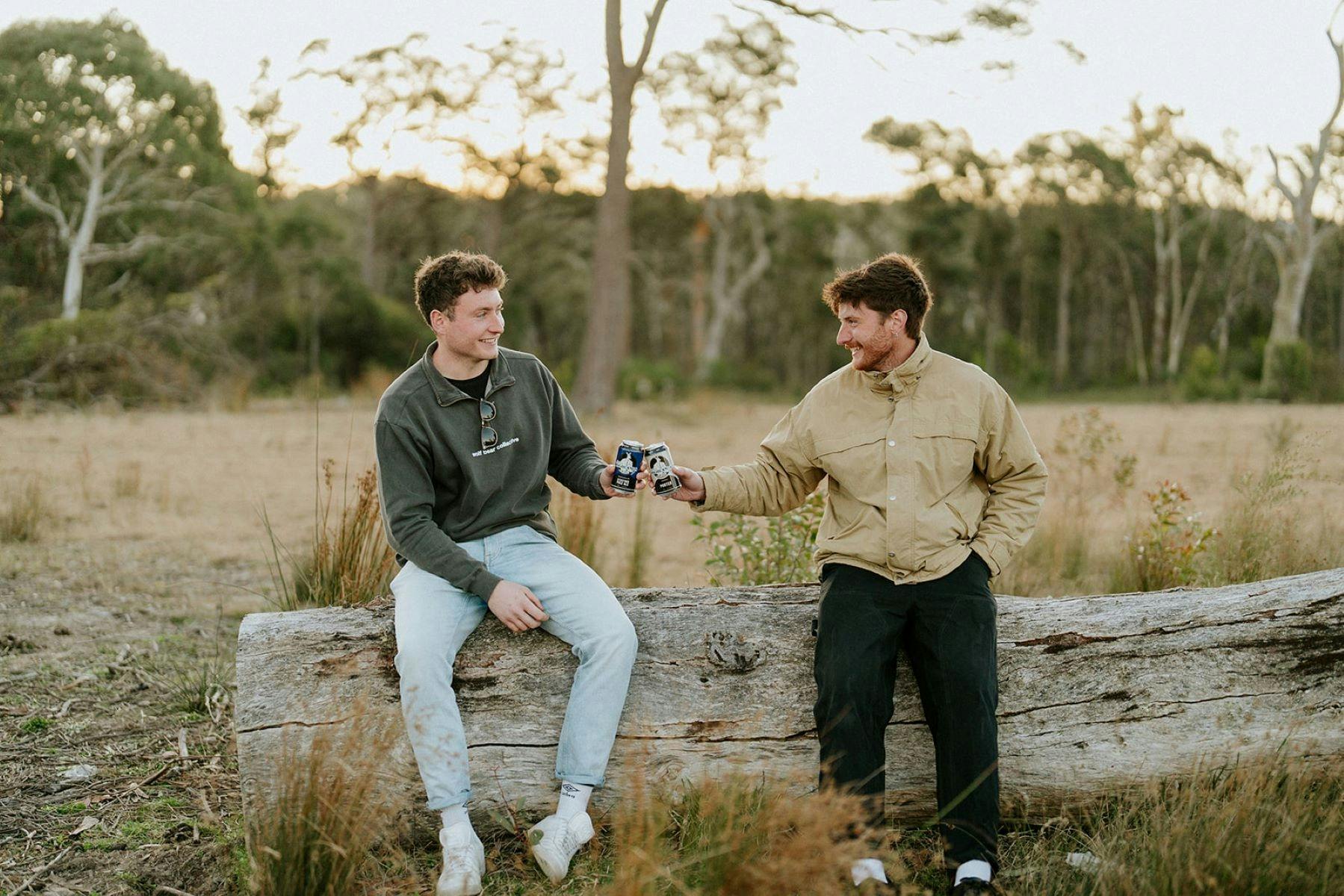 Enjoying a beer in our  'untouched paddock '