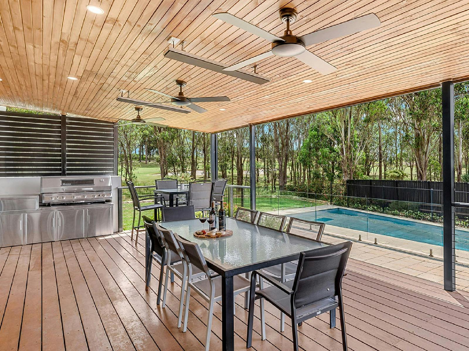 The Clubhouse Pokolbin outdoor dining area with BBQ