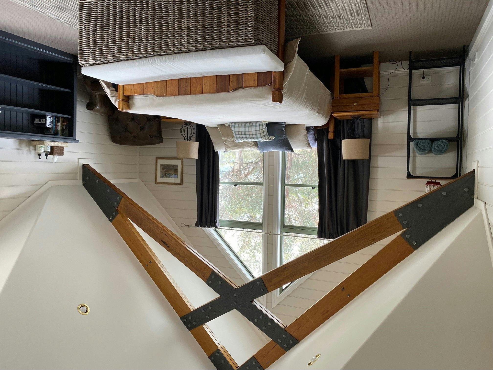 Bedroom with queen bed.