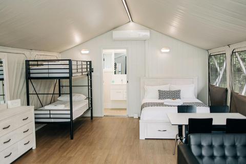 Swansea Lakeside Holiday Park Safari tent living area