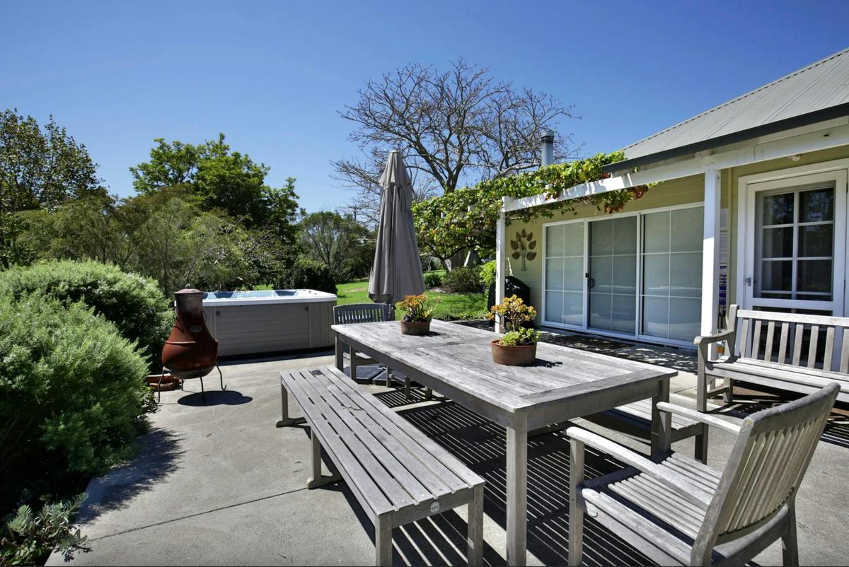Outdoor dining table plus spa