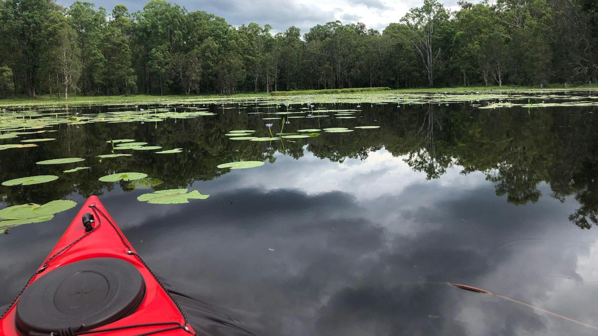 Kayaking around the lagoon