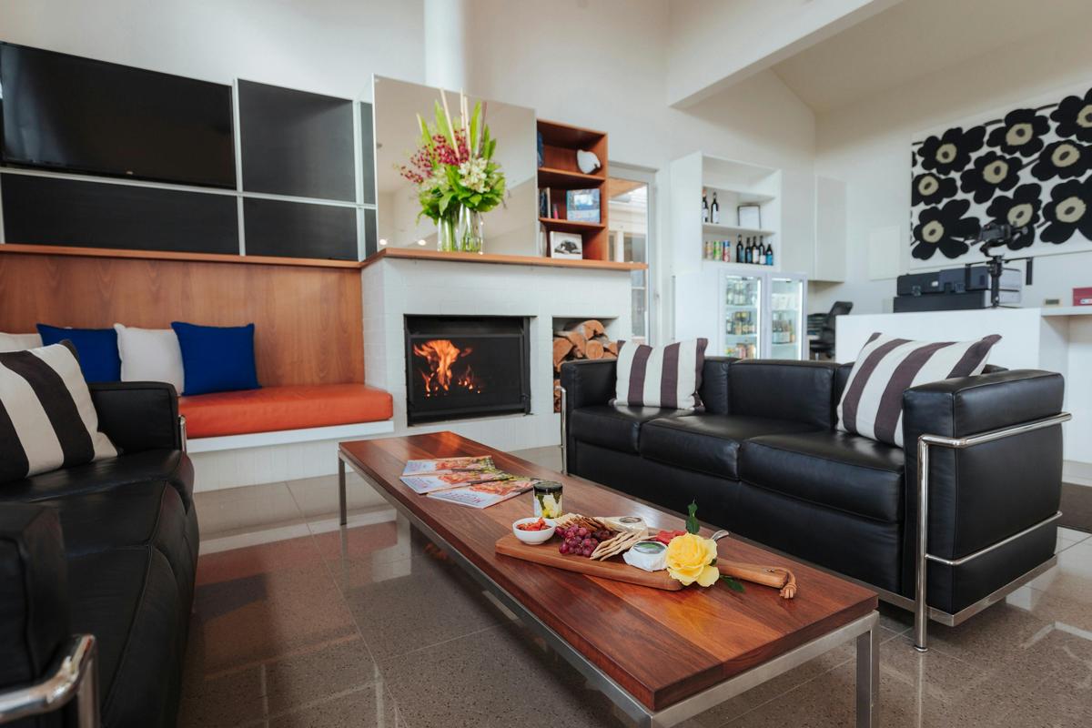 Relax by the fire.