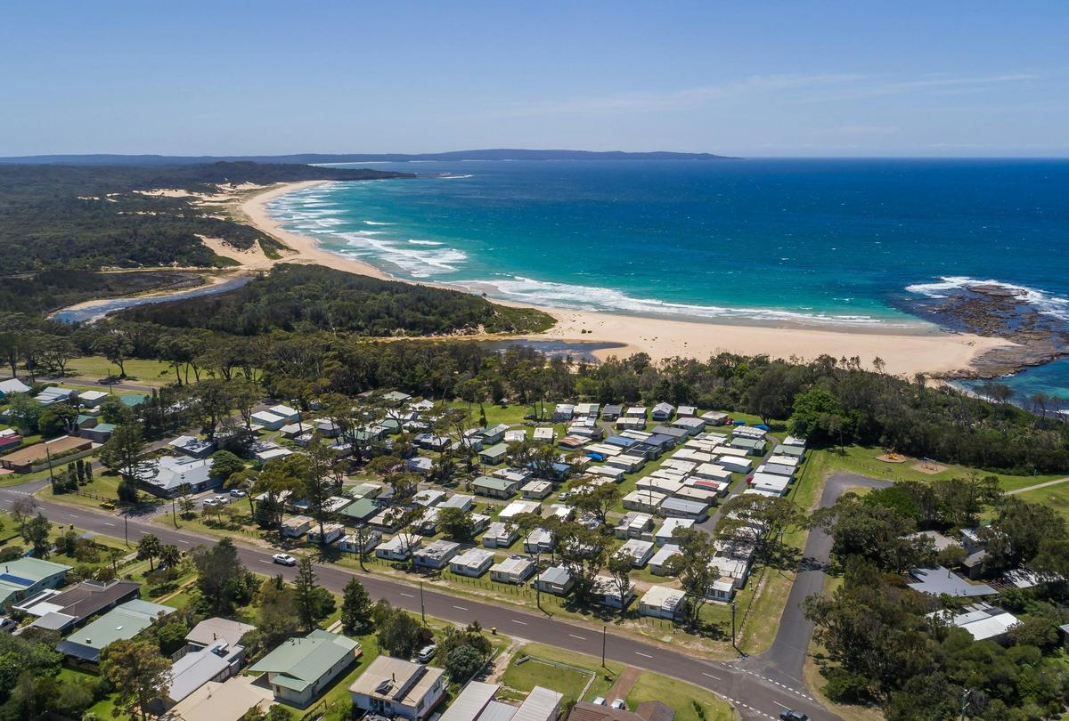 Aerial photo of Surfside Cudmirrah Beach