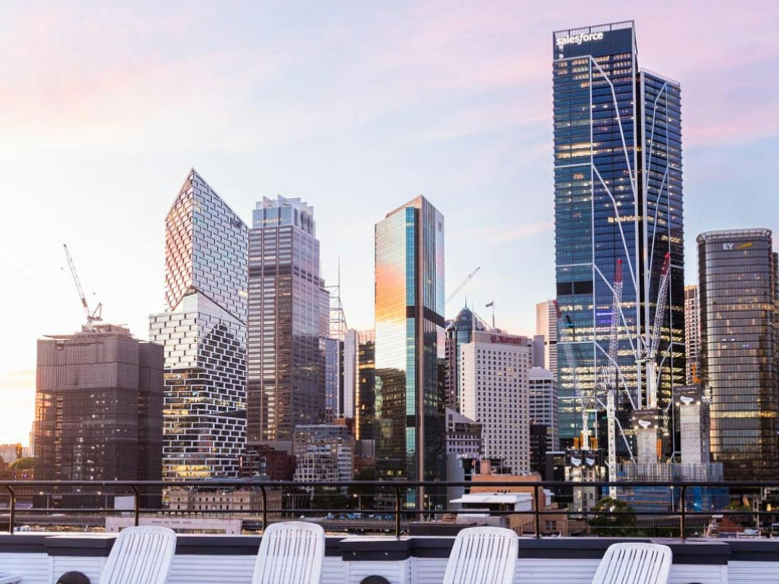 Sydney Harbour Hotel Rooftop Pool View of Sydney City Skyline