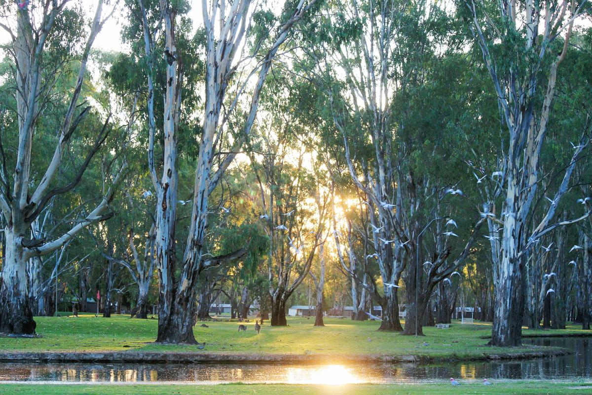 9 hole golf course surrounded by moat