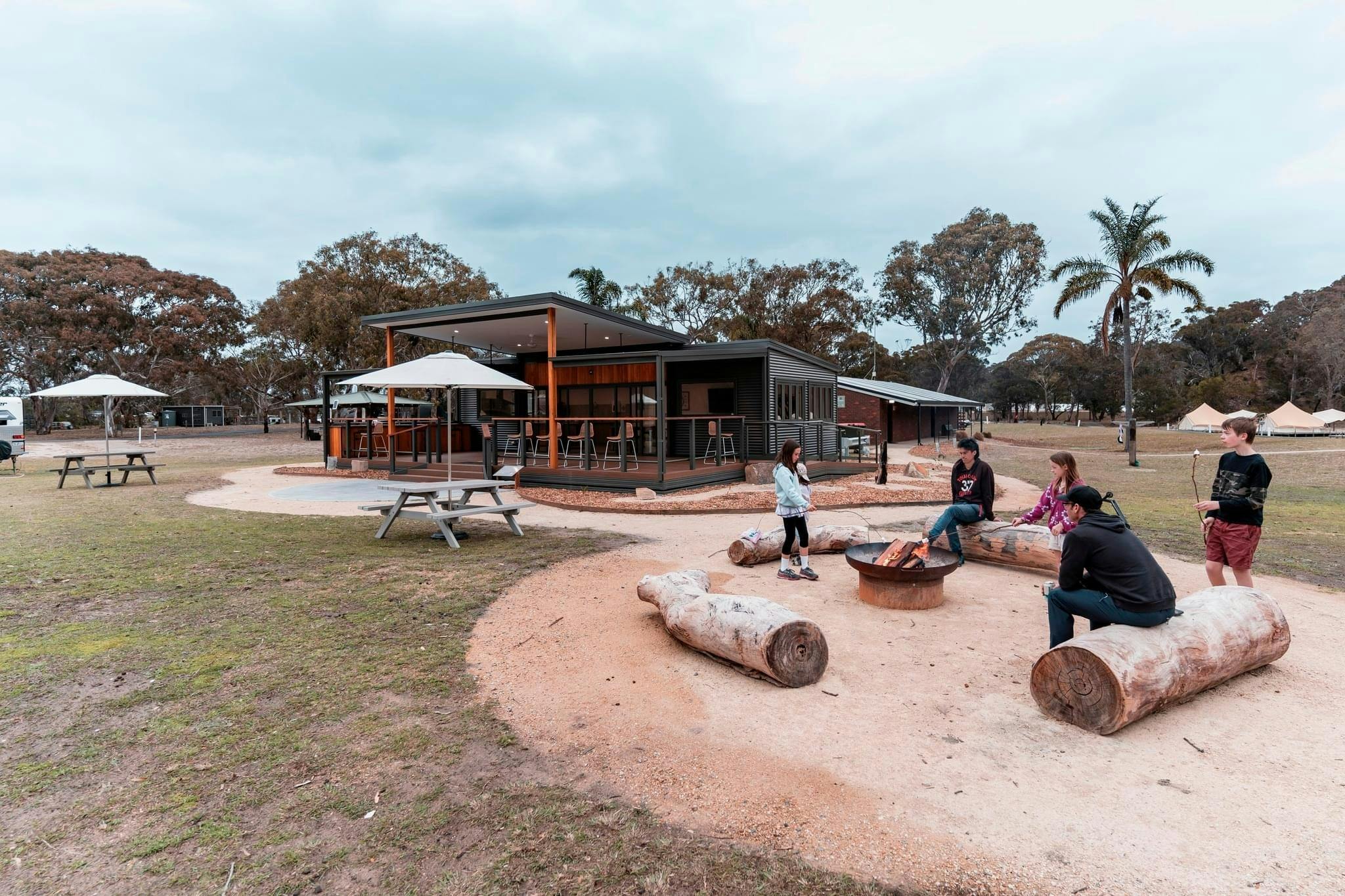 Gathering camp  kitchen & firepit