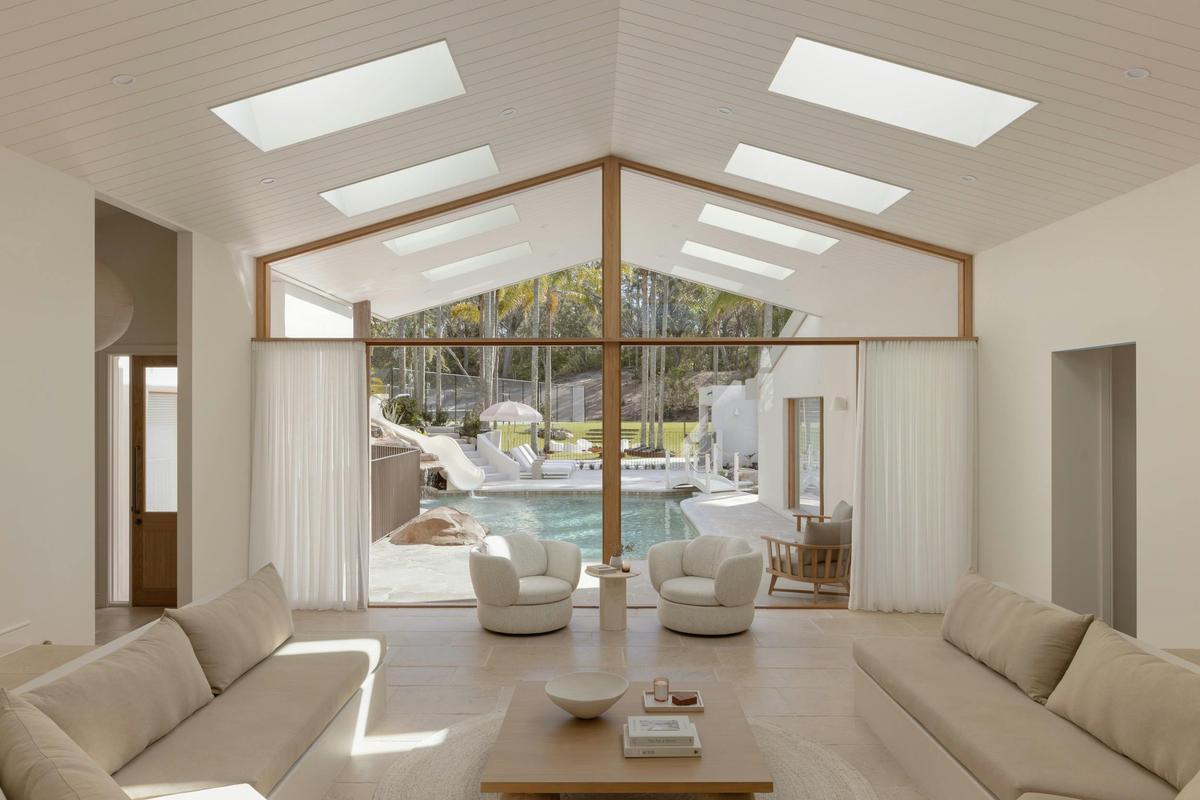 Living Room overlooking Pool Area