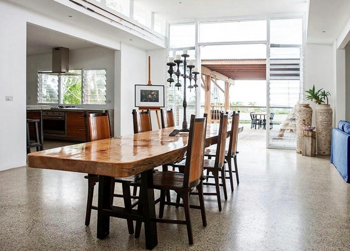 Banquet dining on our handmade norfolk pine dining table