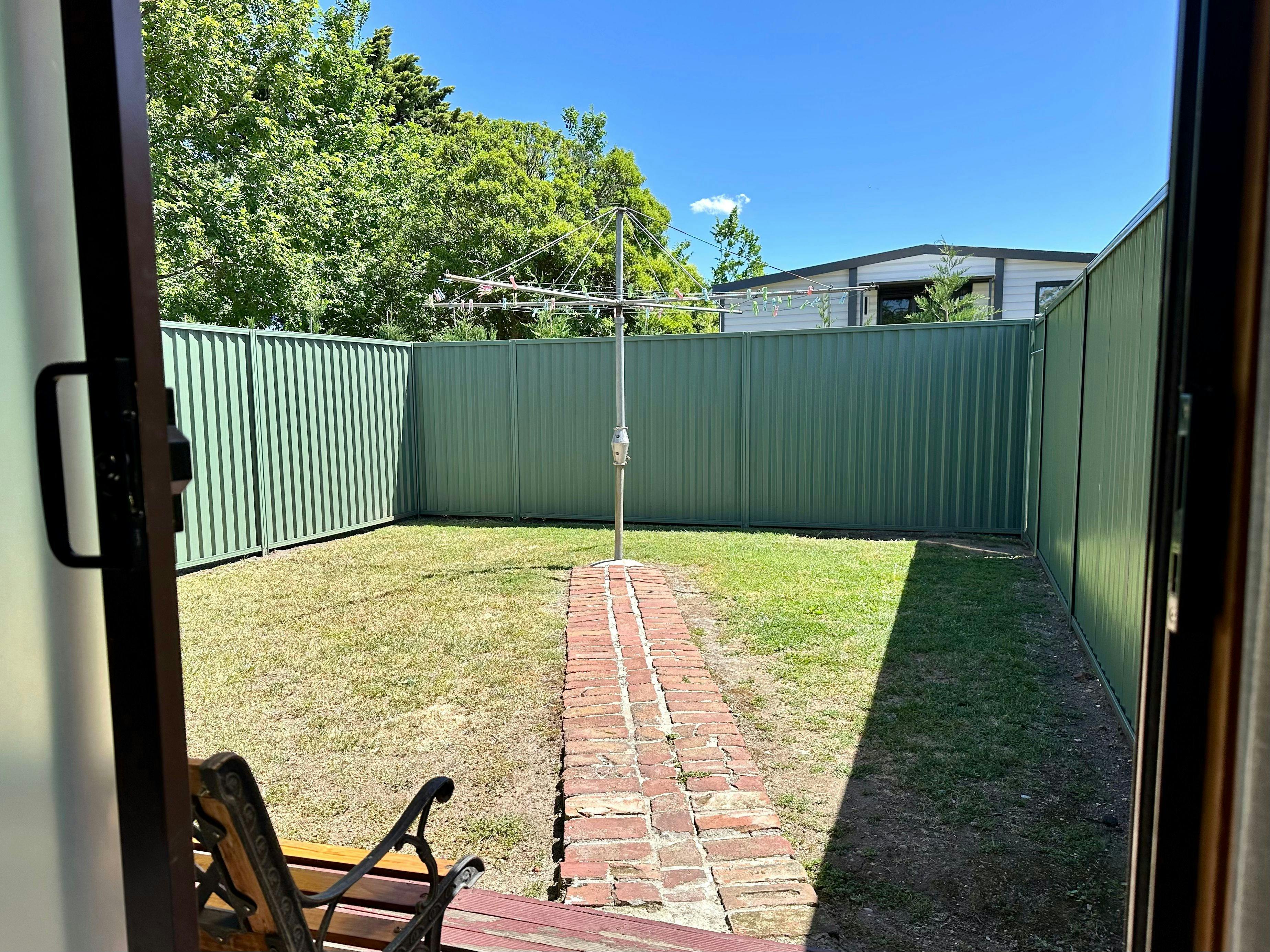 fully fenced yard