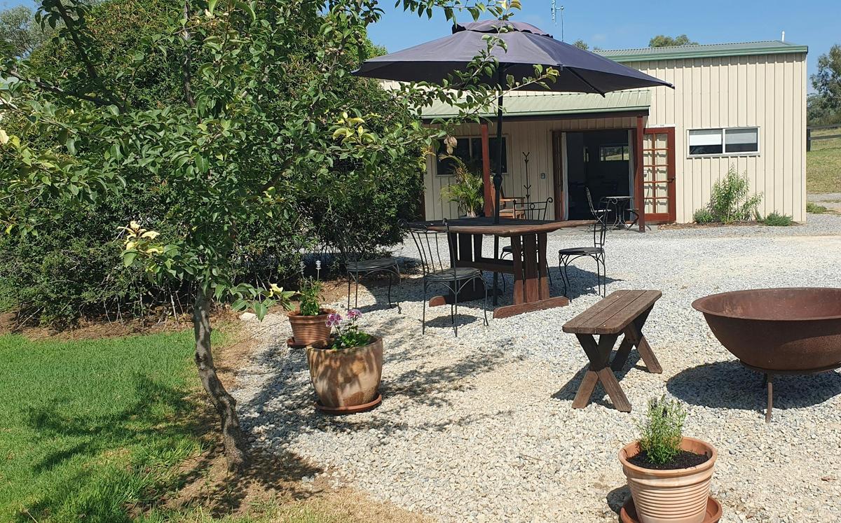 Outdoor seating and firepit