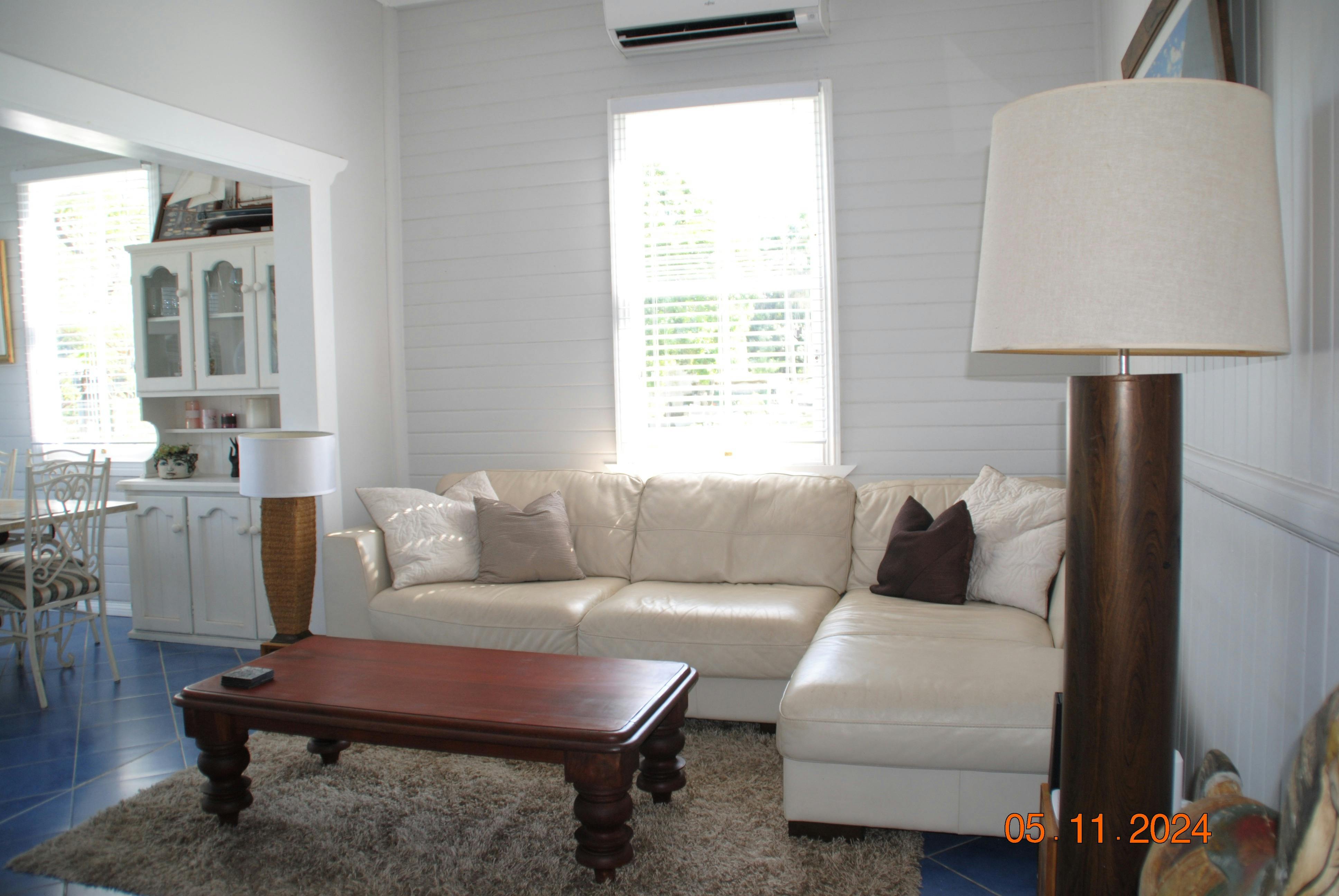 Roomy lounge with reverse cycle airconditioner