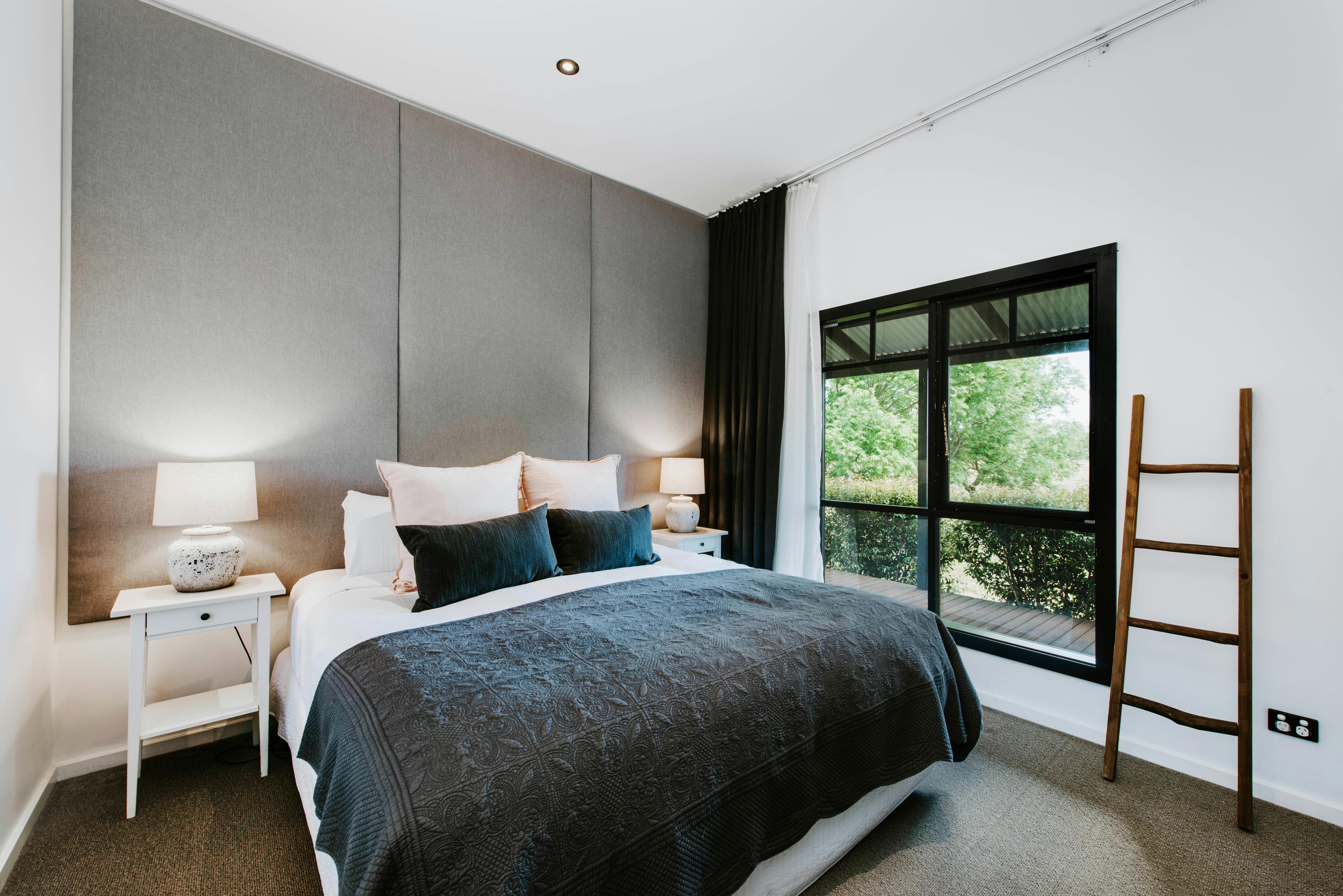 Main bedroom at Blue Wren Farm, Mudgee's premium accommodation  and farmstay provider.