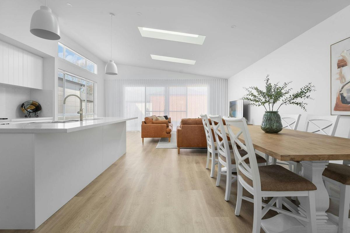 Large open living area at stunning seymour airbnb