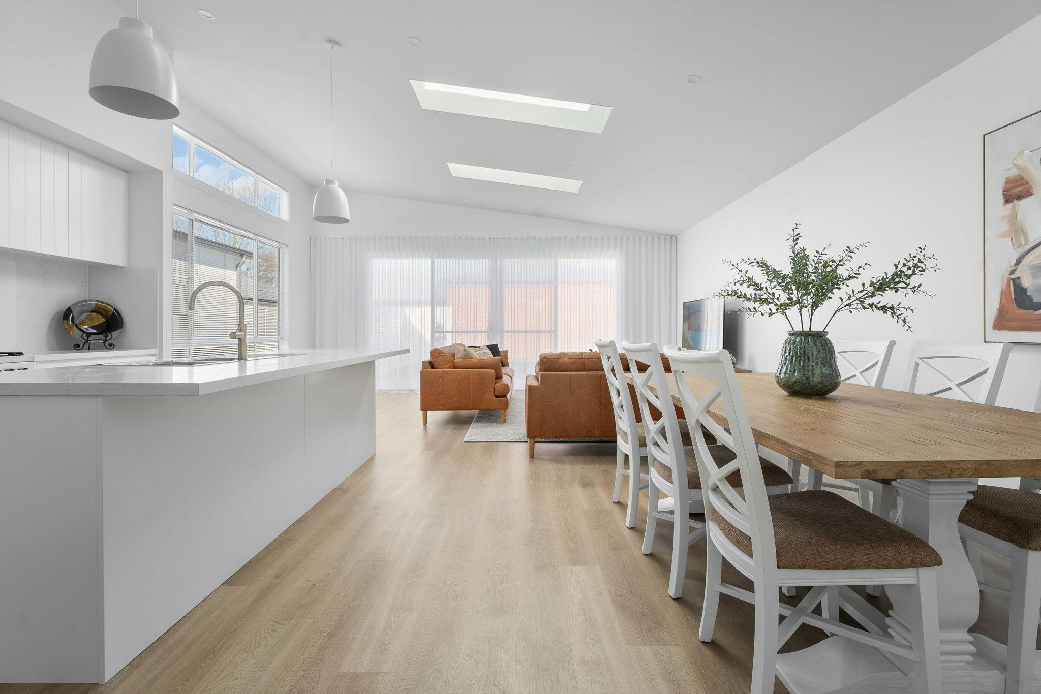 Large open living area at stunning seymour airbnb