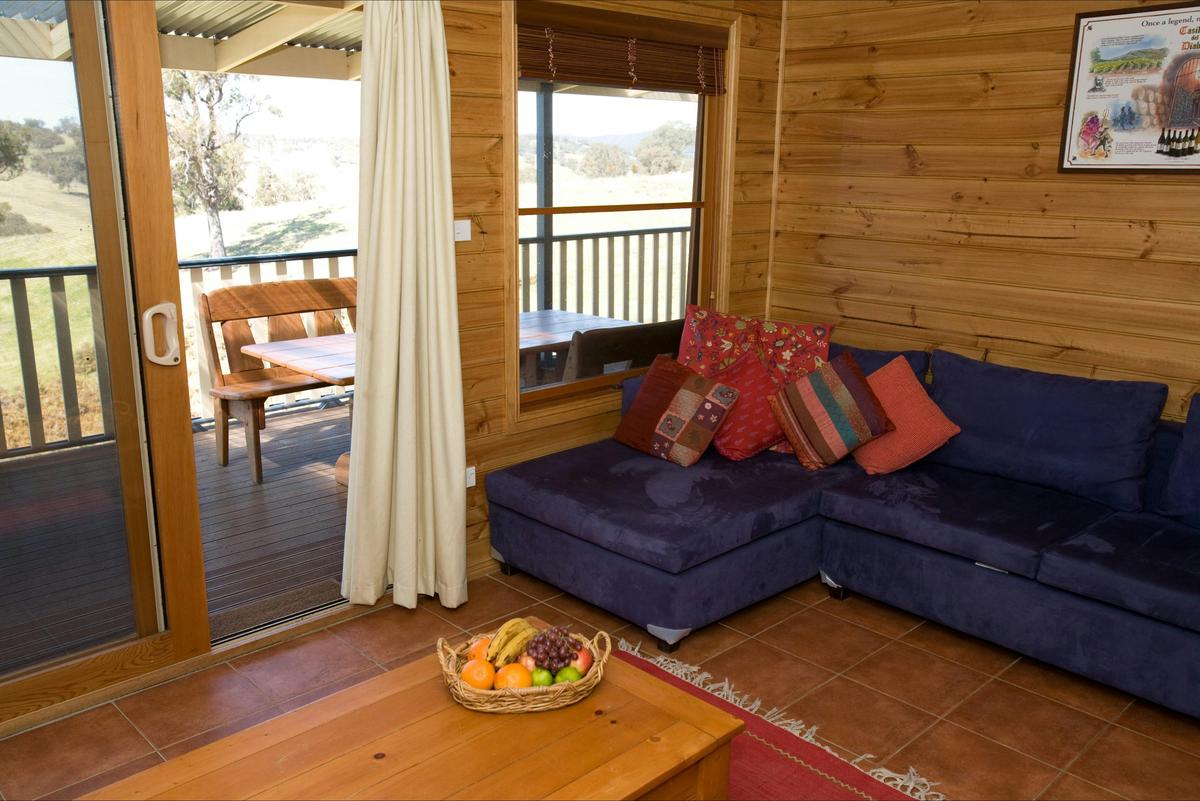 Each cottage has a comfy lounge