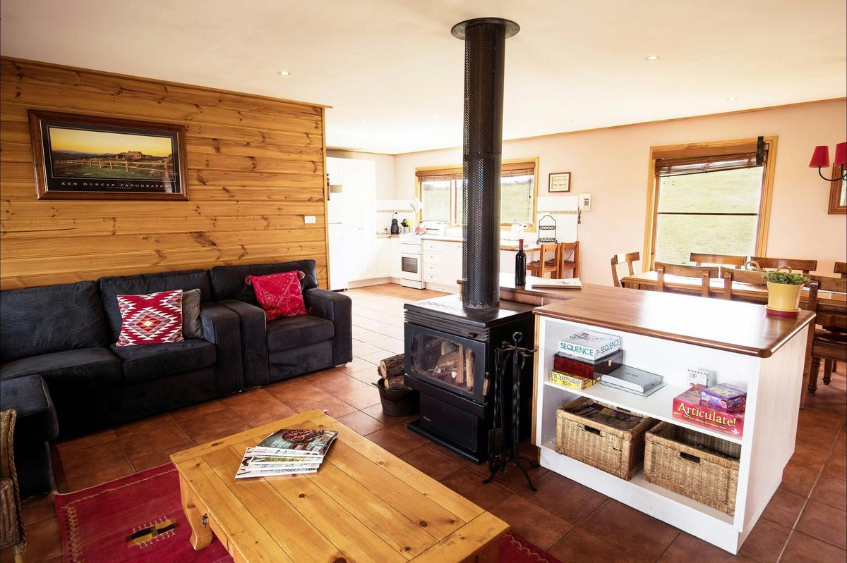 Sit in front of the cozy log fire.