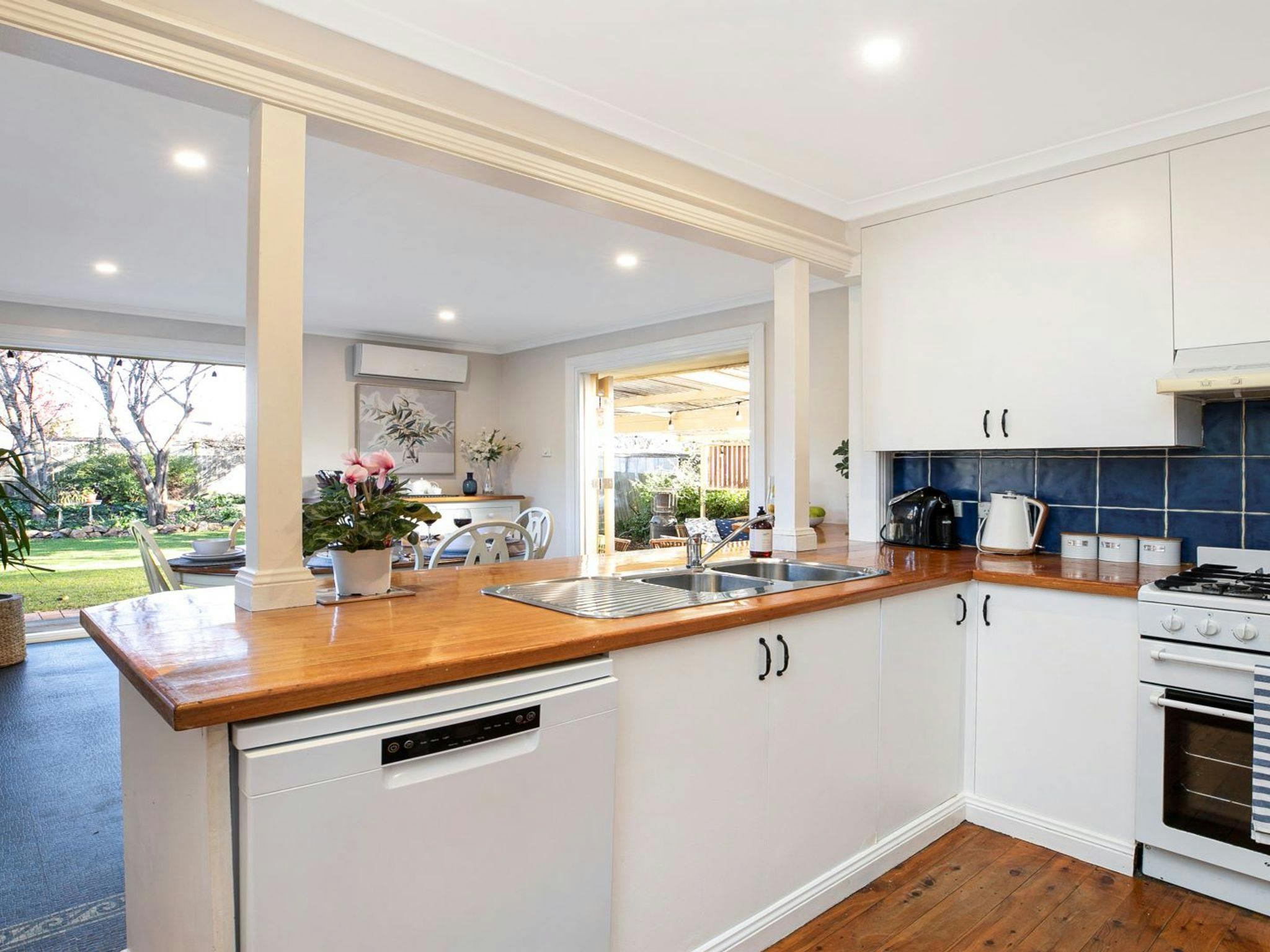 Fully equipped kitchen including dishwasher, microwave and coffee machines