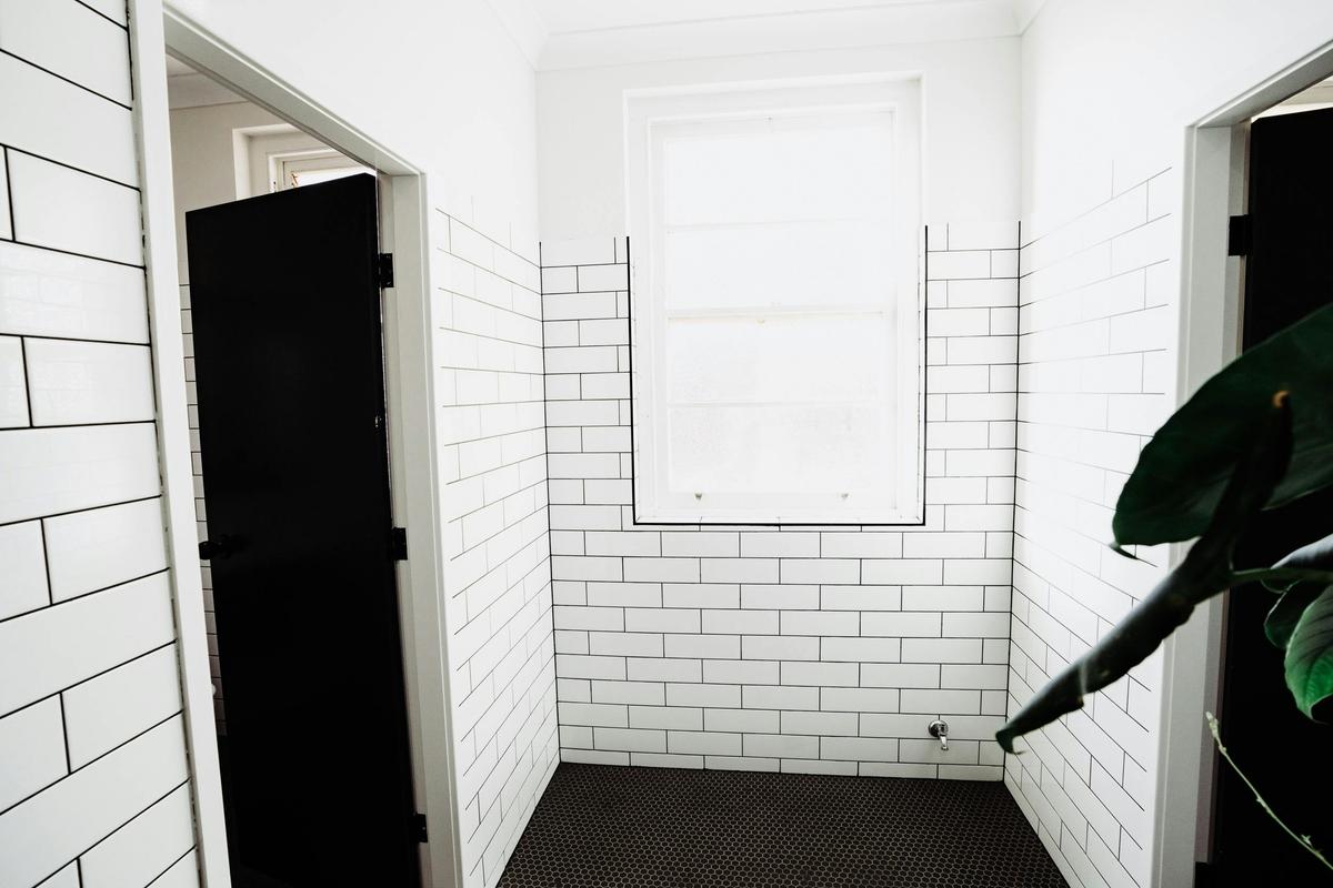 Recently renovated shared bathroom - shower cubicle locked