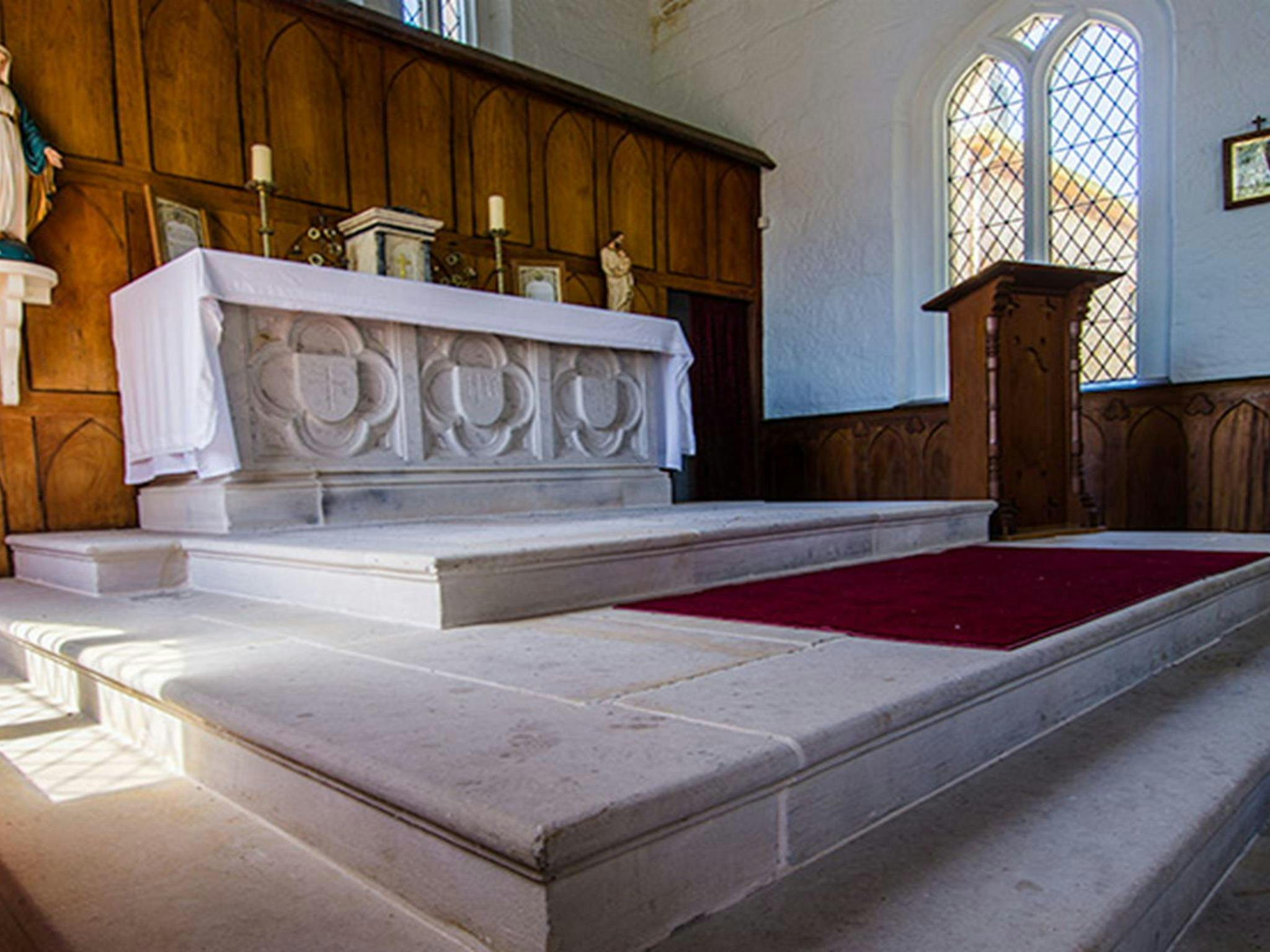 Former St Bernards Church altar, Hartley Historic Site. Photo: John Spencer