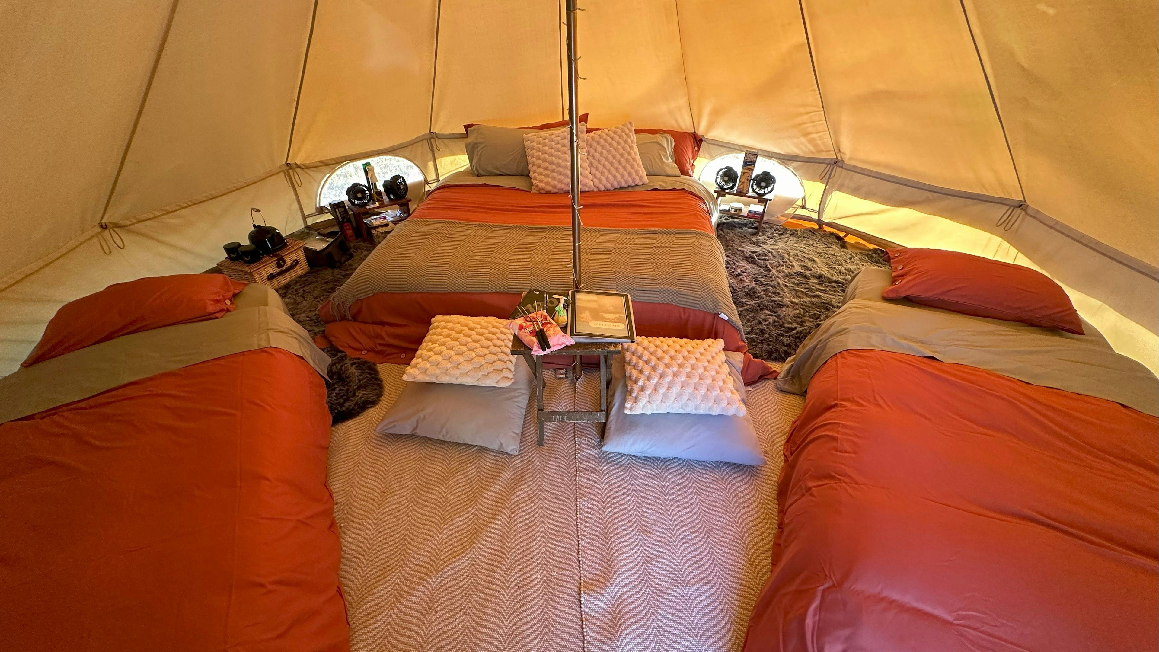 Original tent bedding arrangement