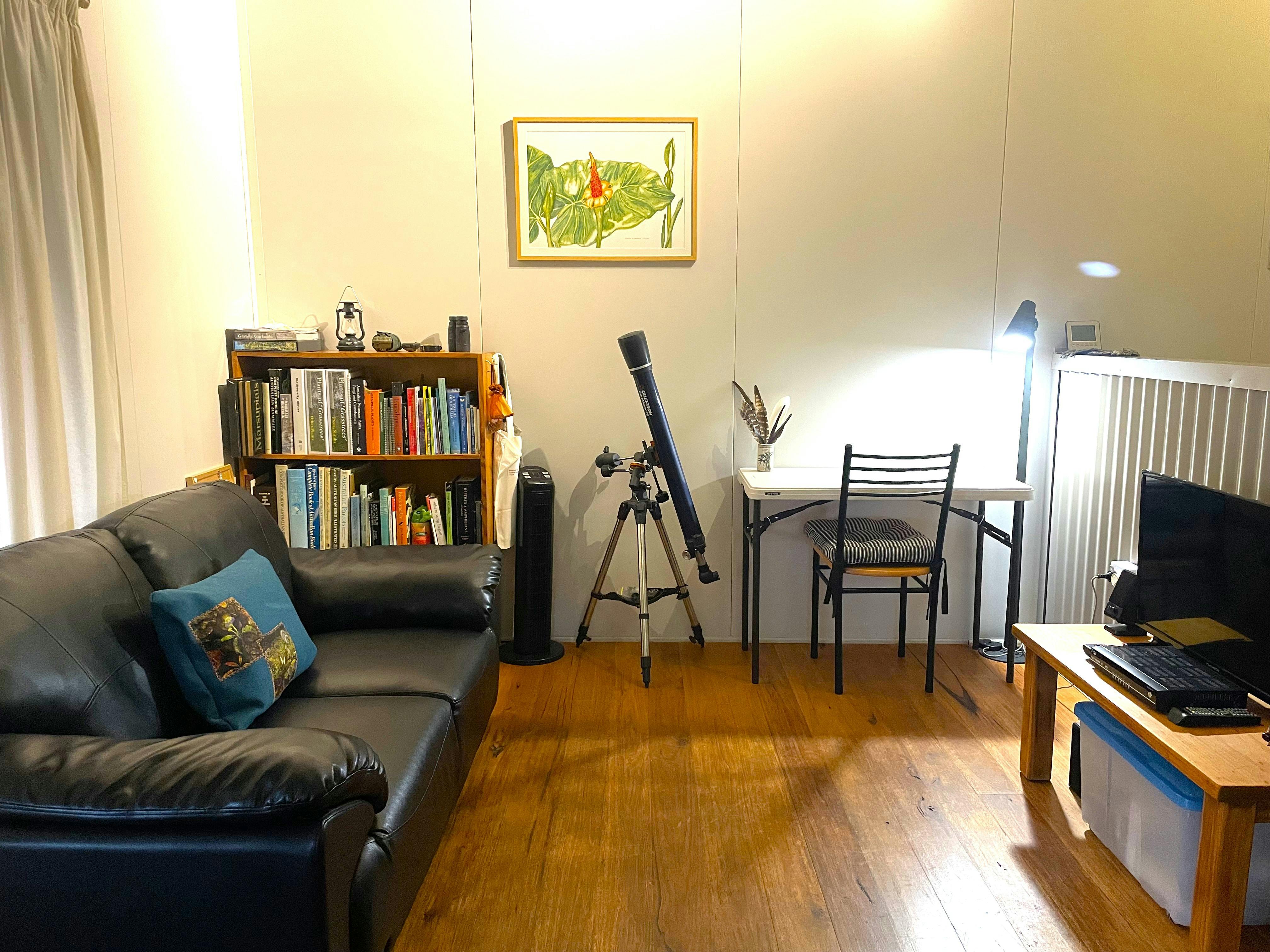 living room and study