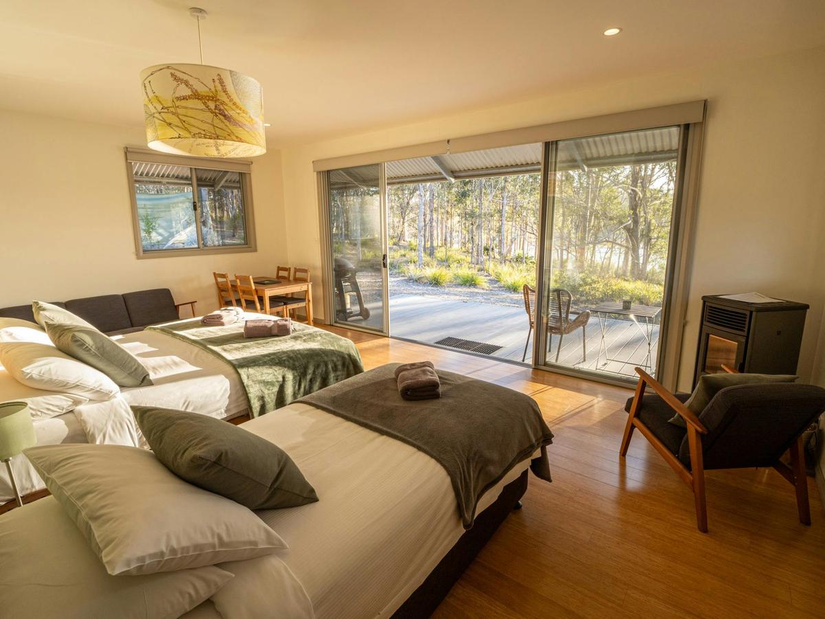 Inside Samphire overlooking forest and lagoon