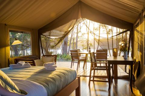 Sunset from Luxury Safari Tent Melaleuca