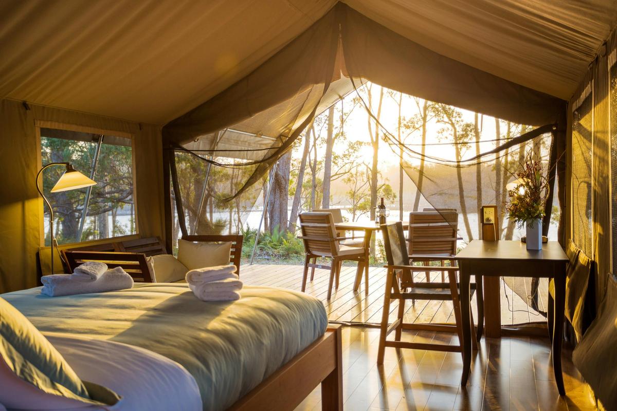 Sunset from Luxury Safari Tent Melaleuca
