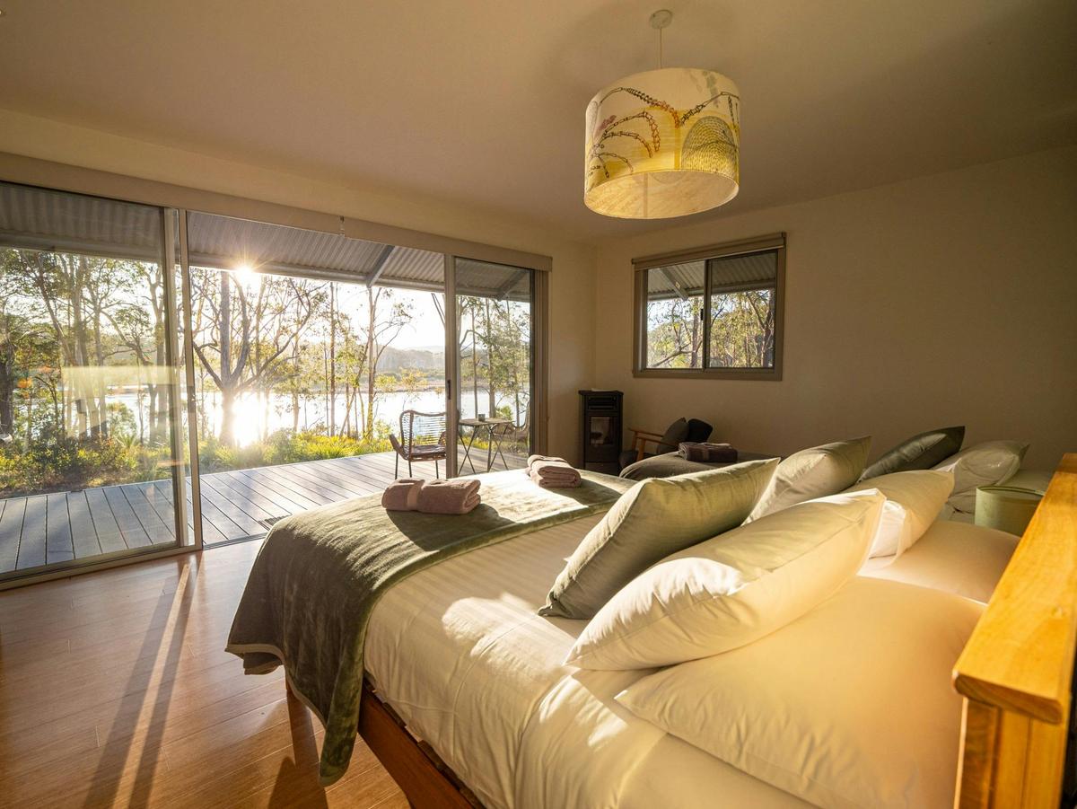 Inside Samphire over looking beds and the deck