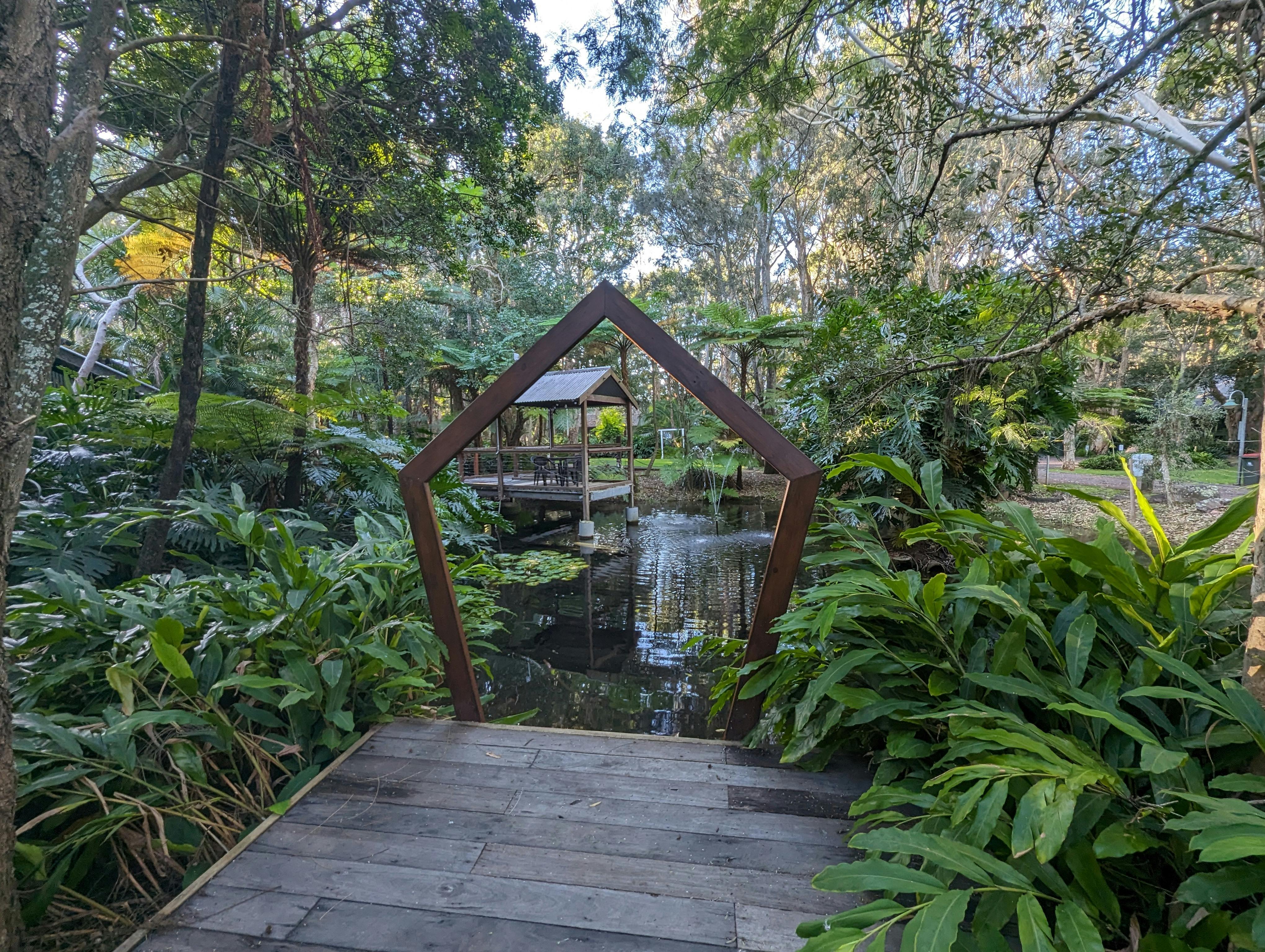 Central billabong and seating area
