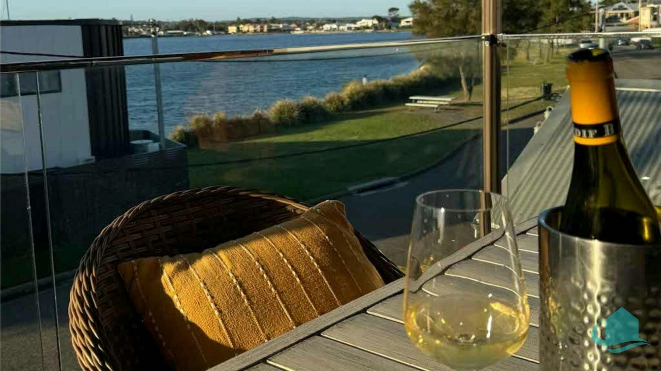 Under covered deck with views