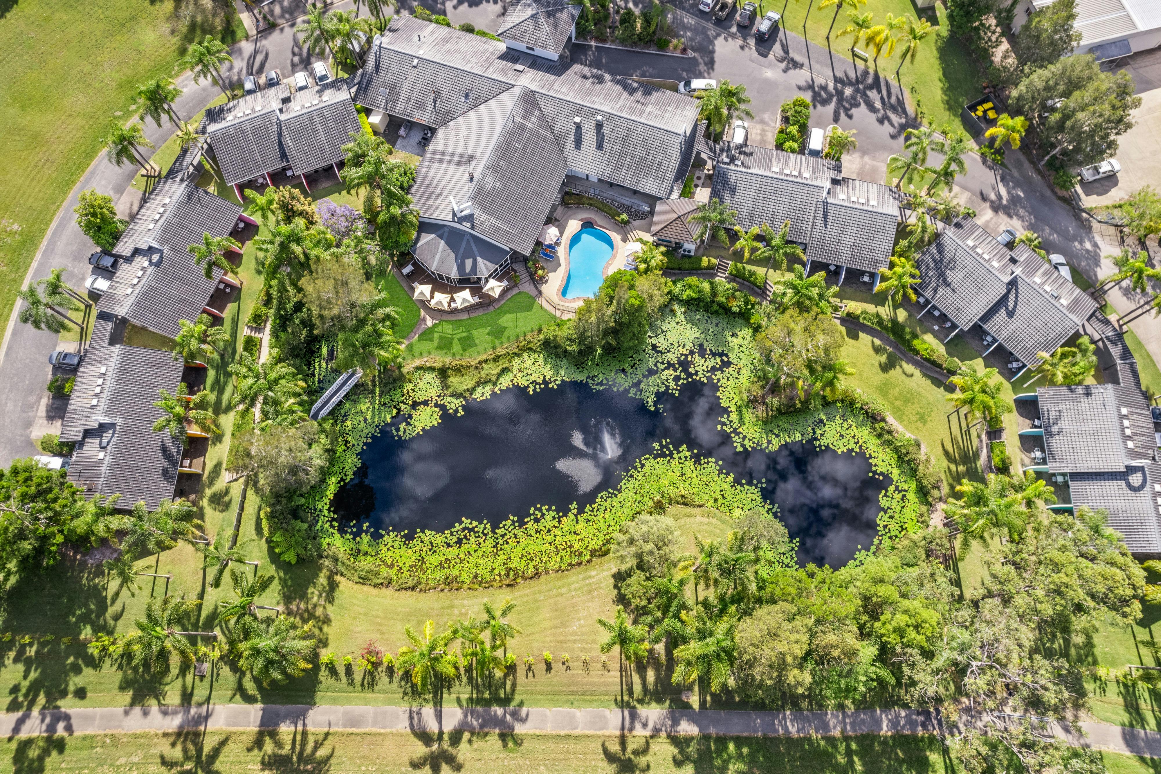 Aerial view of resort