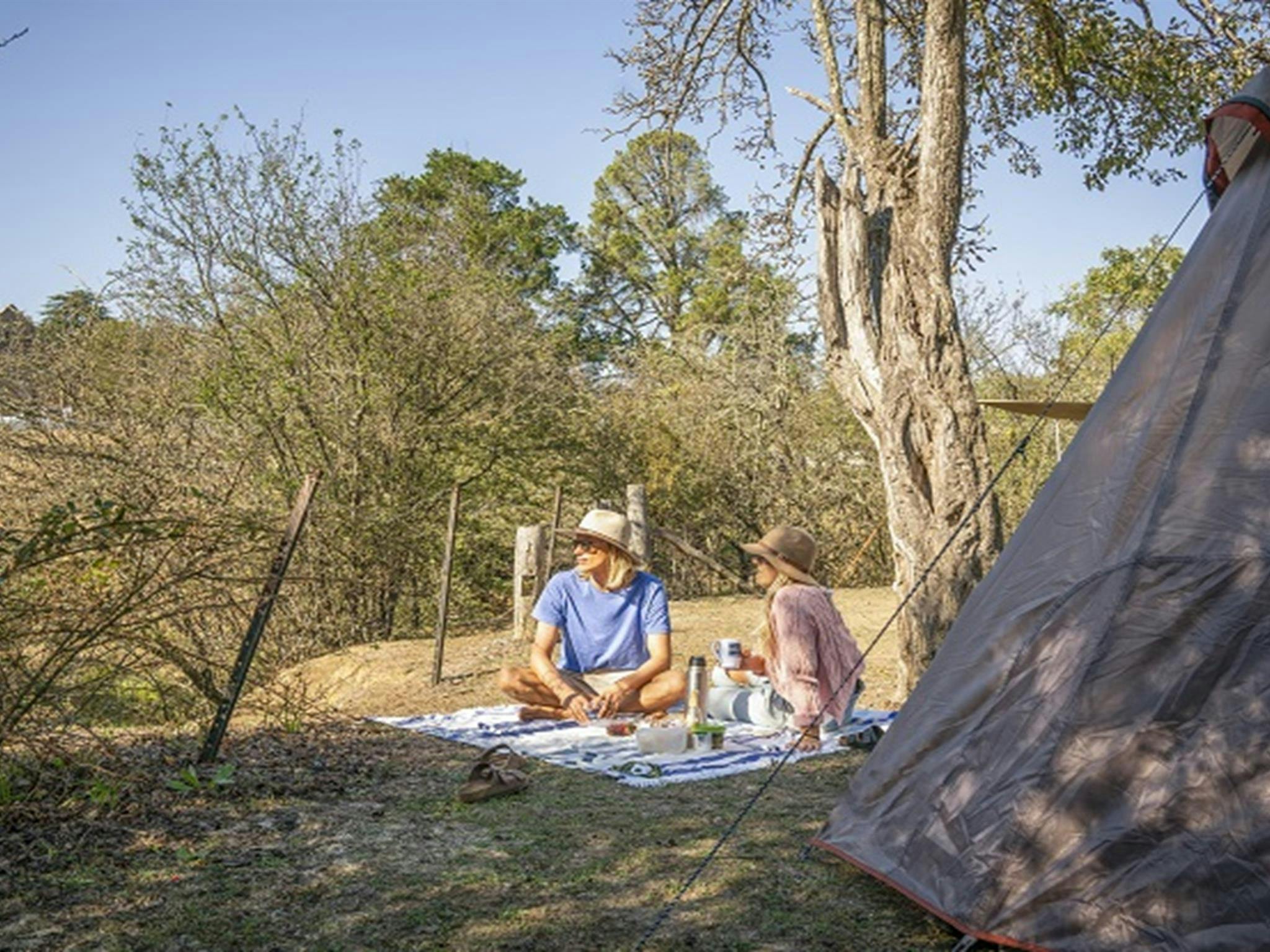 Campers at Village campground, Hill End Historic Site. Photo: John Spencer/OEH