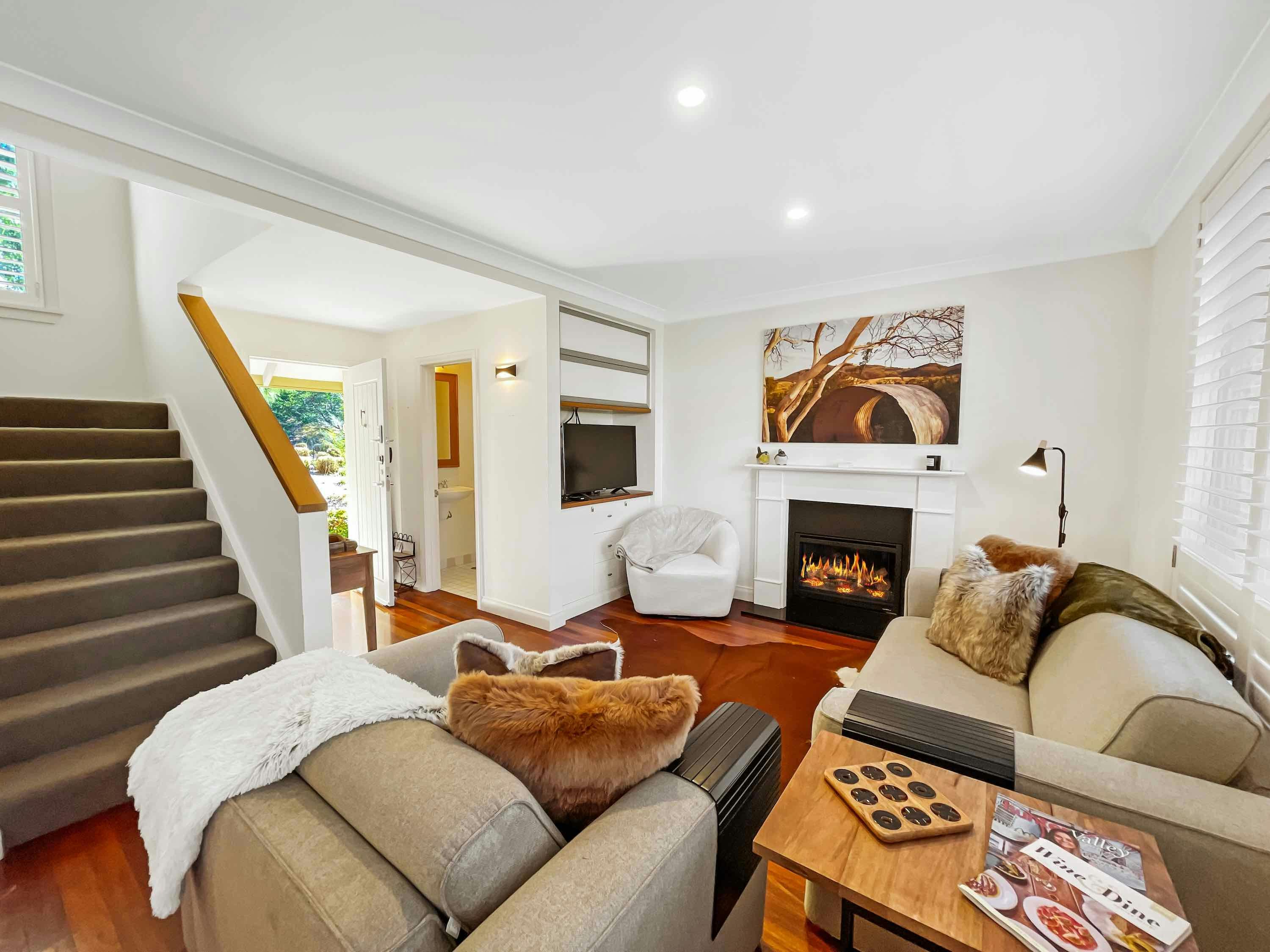 Living room with gas fireplace