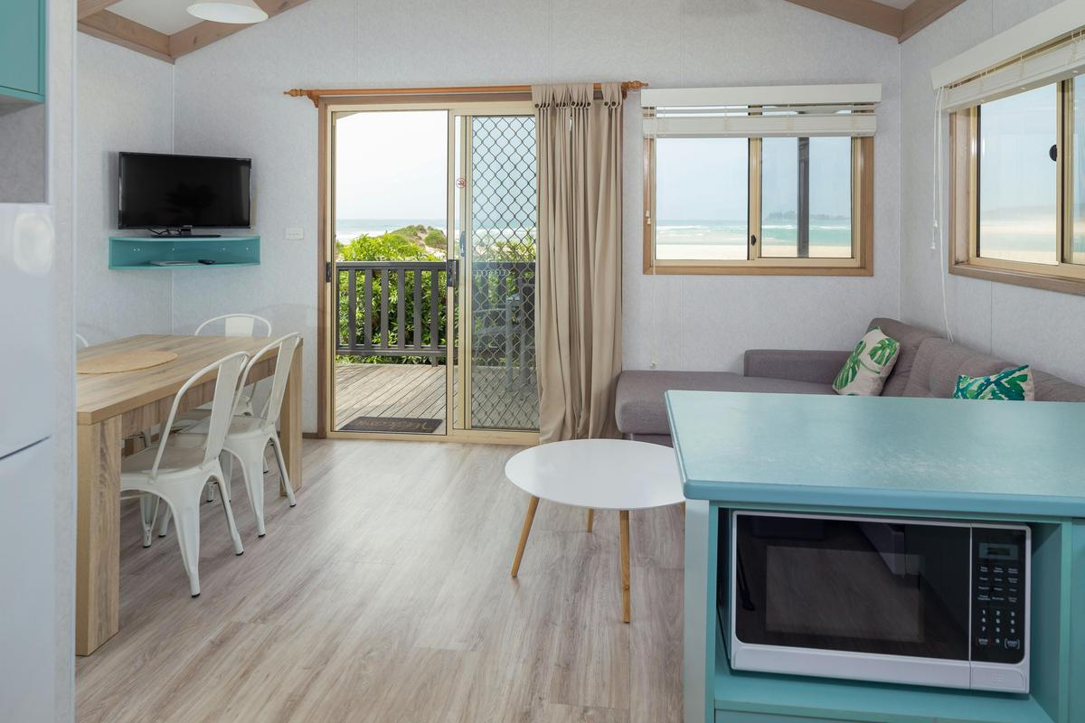 Beach Front cabin lounge & dining area